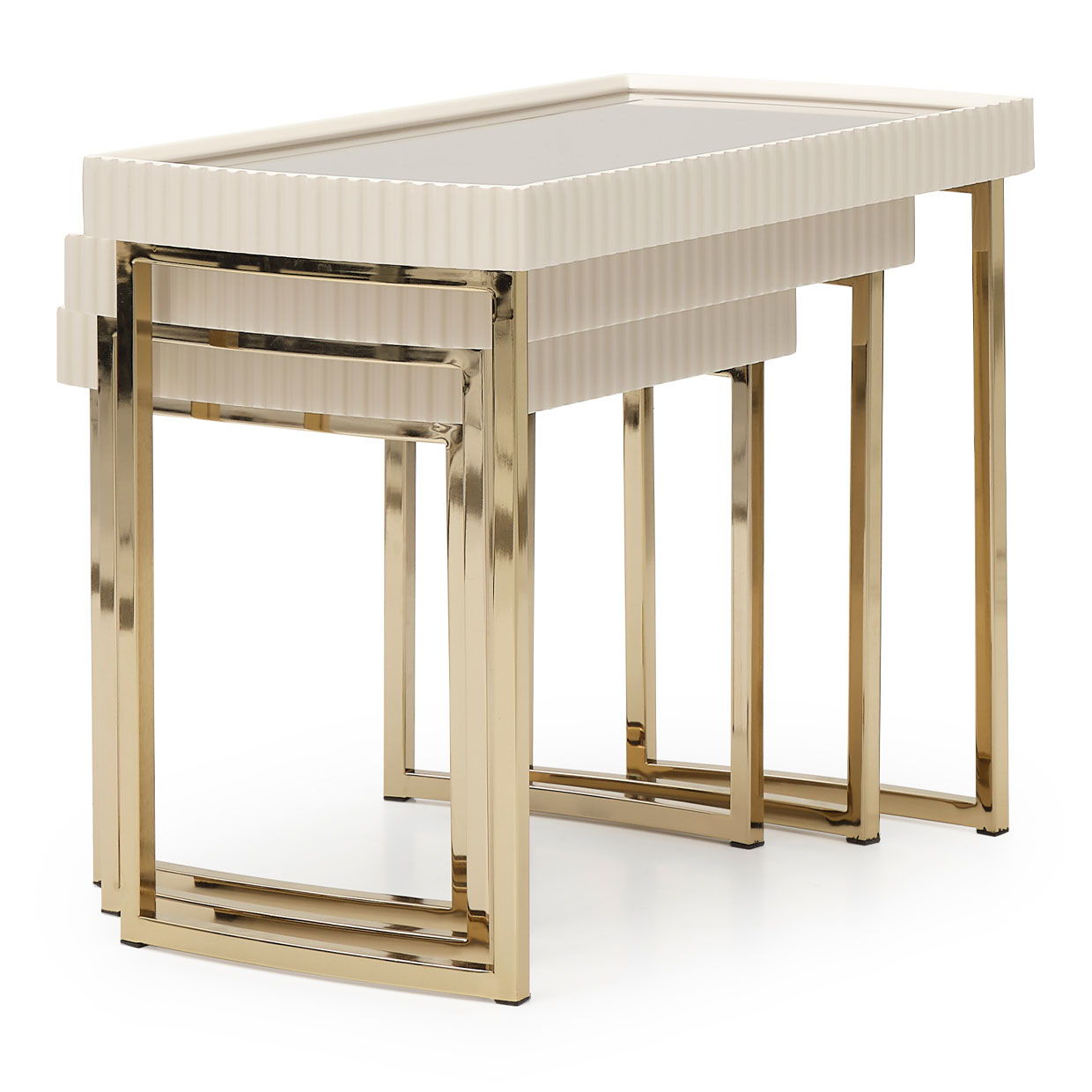 Lisbon - Nesting Tables (Set of 3) - Silken Matte Cream
