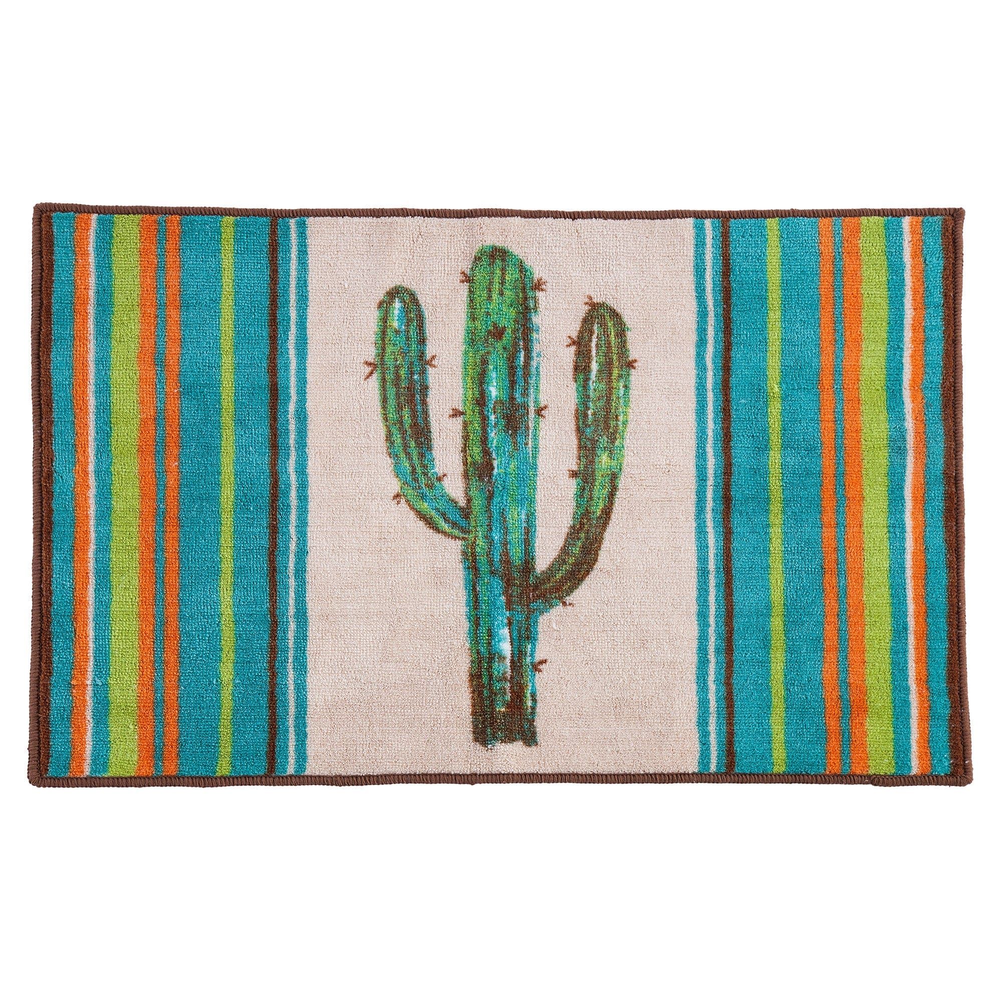 Saguaro Cactus - Serape Colorful Cactus Rug 2 Per Carton - Green / Turquoise