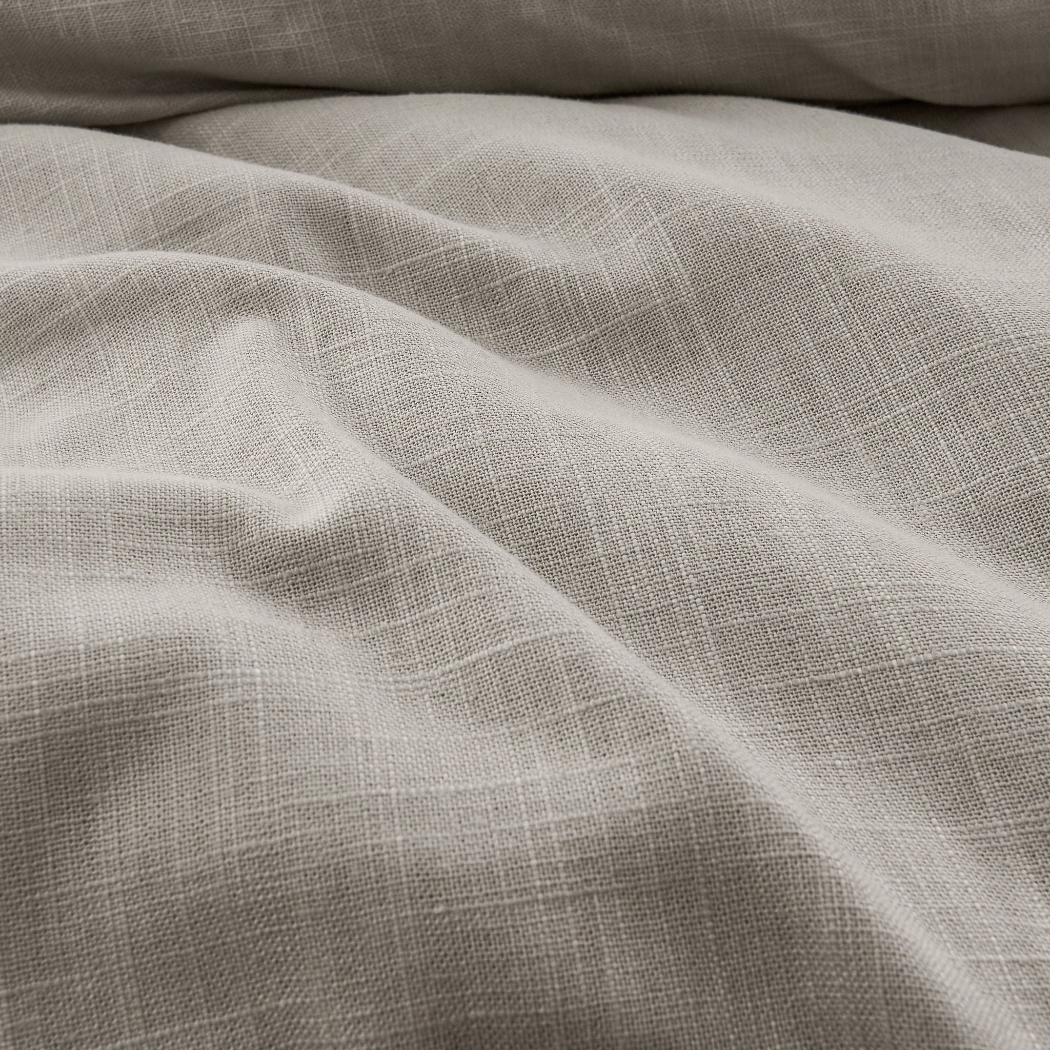 Hera - Queen Washed Linen Flange Duvet Cover - Taupe