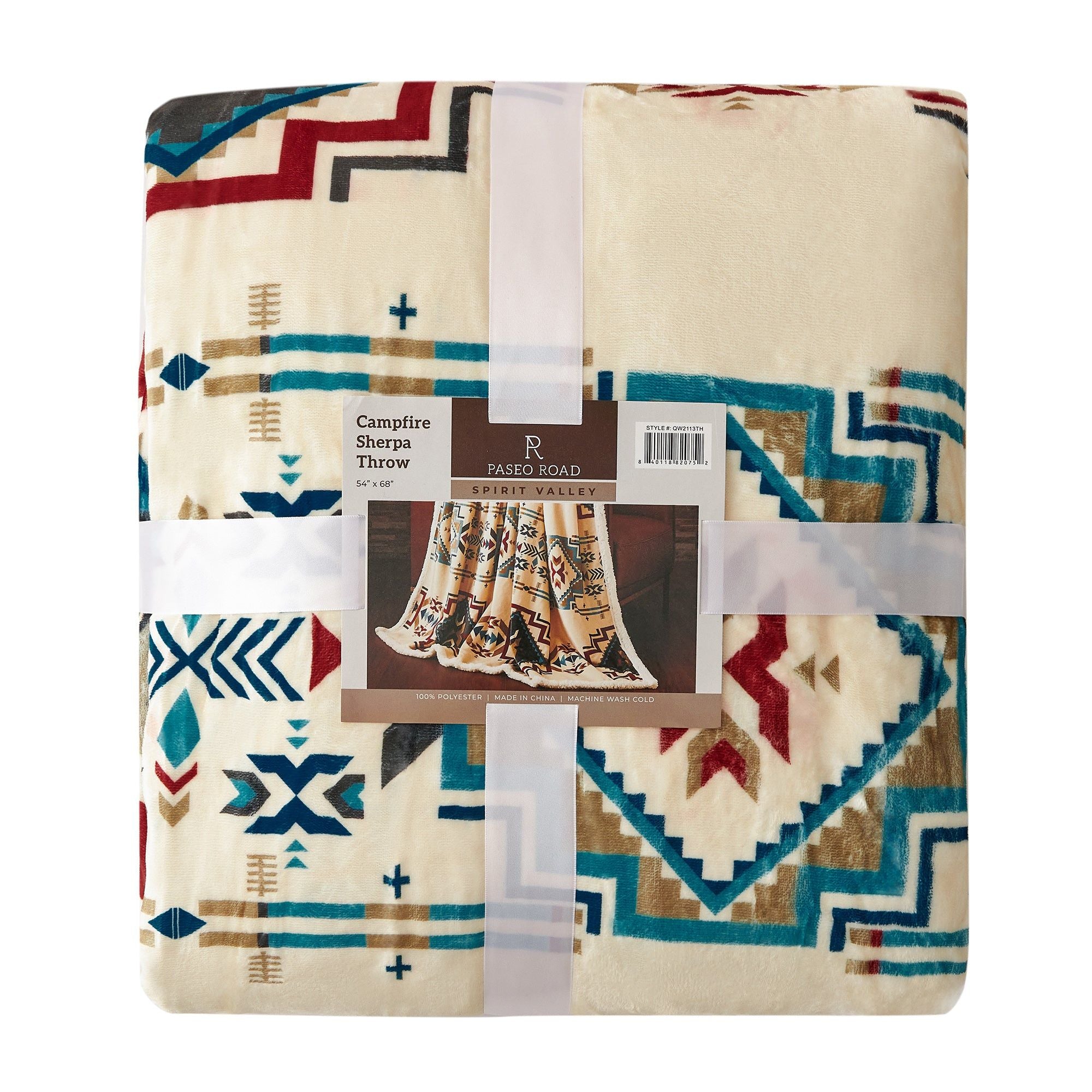 Campfire - Spirit Valley Campfire Sherpa Throw 6 Per Carton - Multi Color