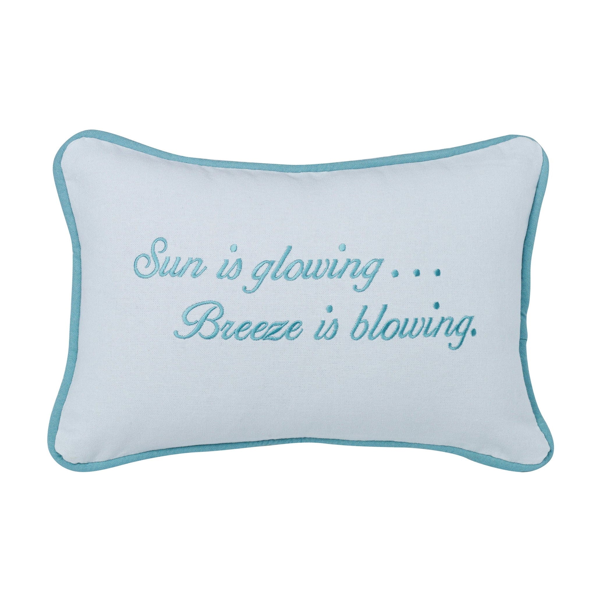 Pillow - Embroidered Sun Is Glowing. Breeze Is Blowing Pillow - Multi