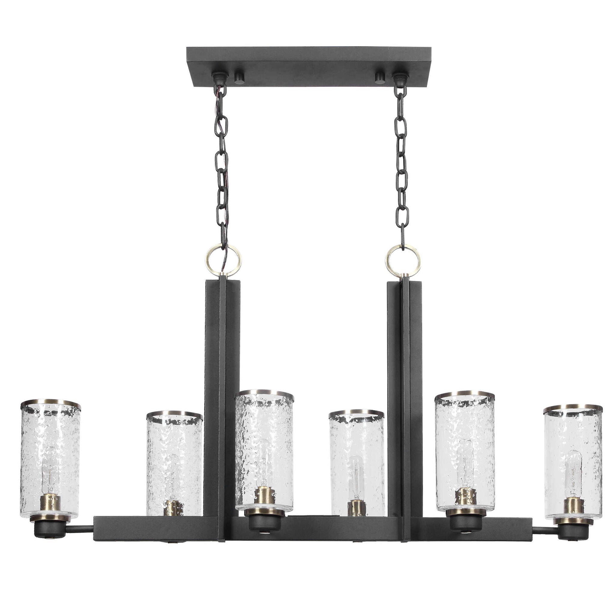 Jarsdel - 6 Light Industrial Island Light - Black