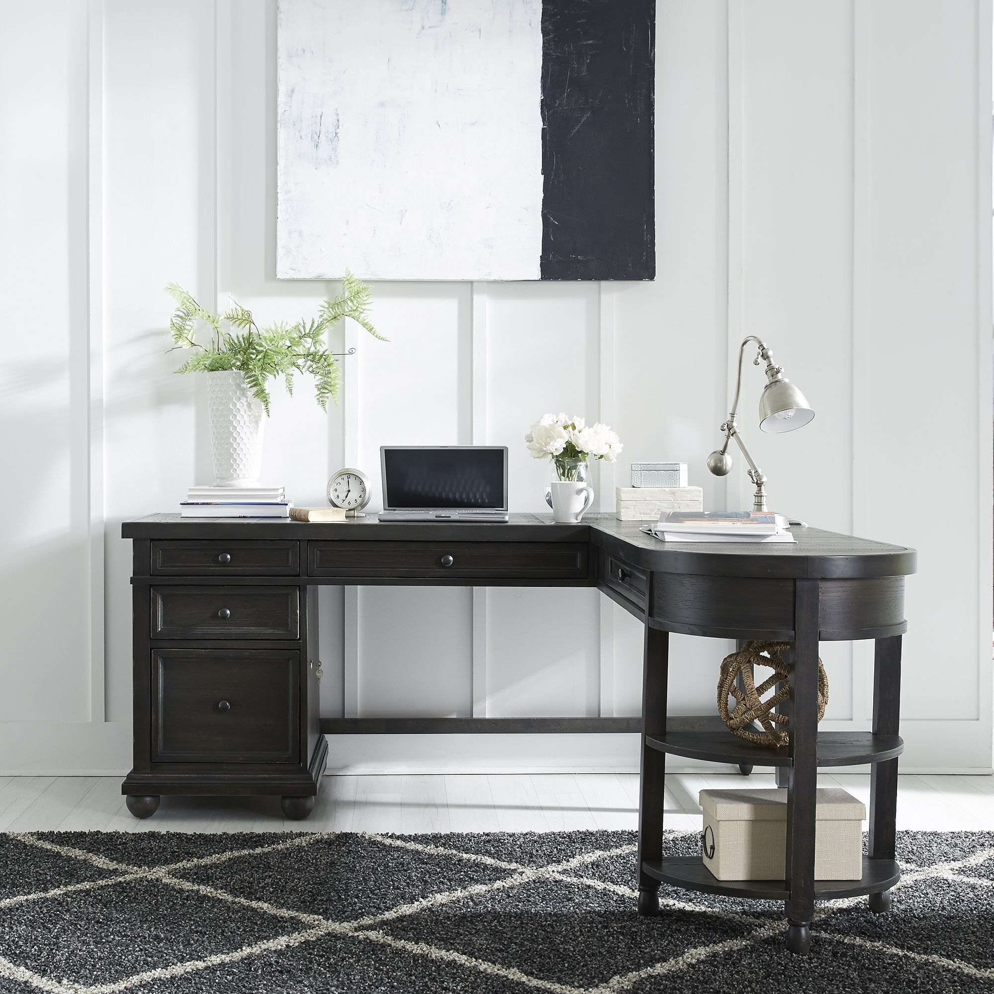 Harvest Home - L Shaped Desk - Chalkboard