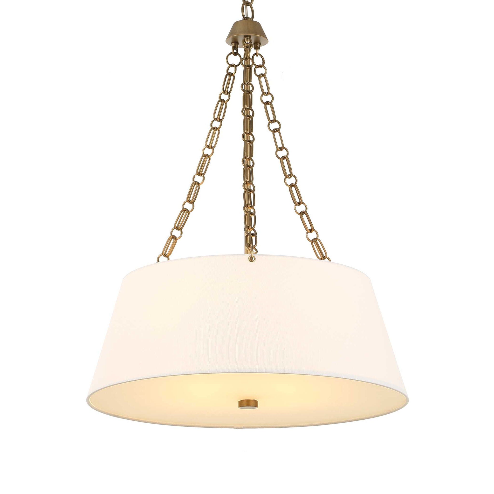 Andalucia - 4 Light Drum Pendant - Gold / White