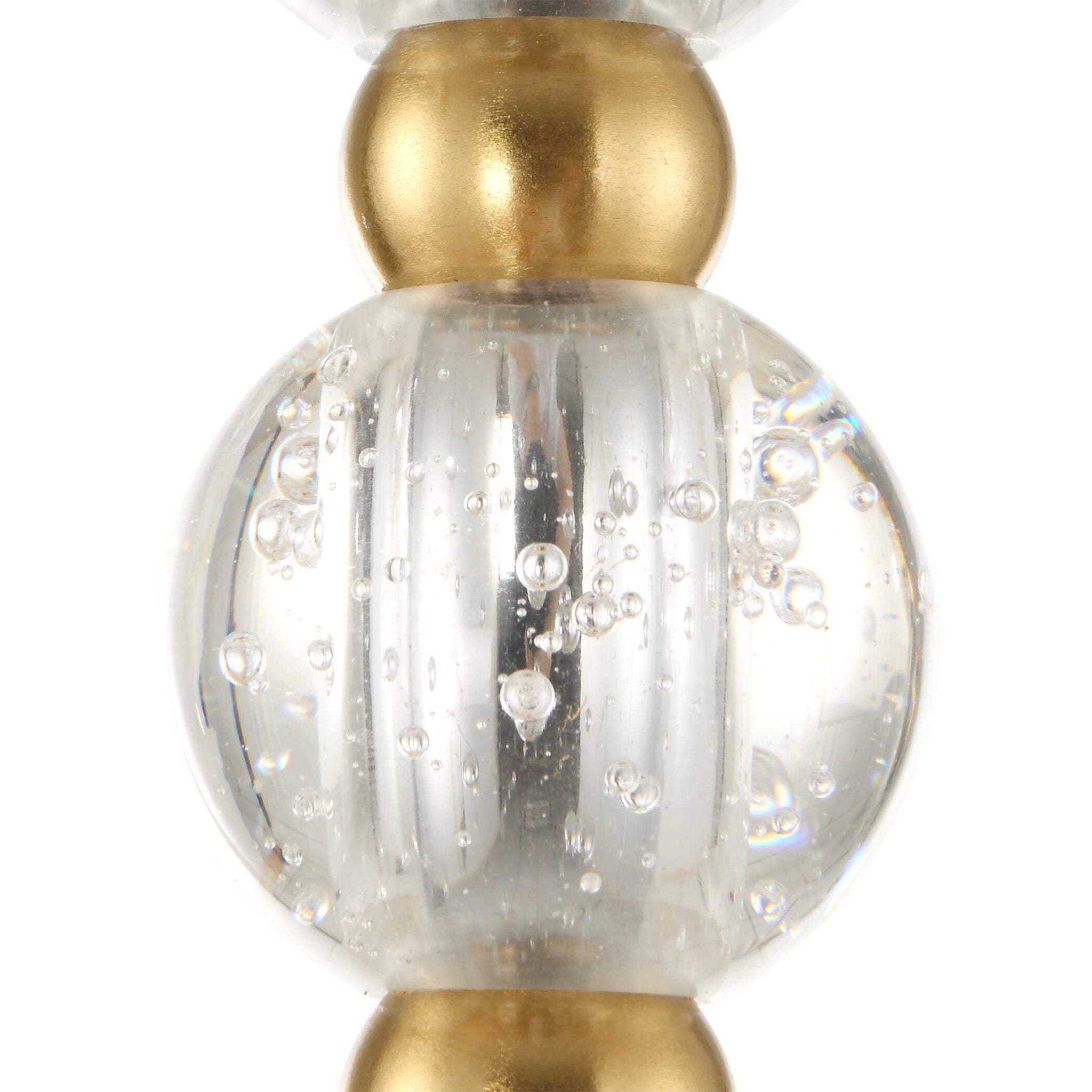 Ripple - 1 Light Frost Glass Pendant - Gold