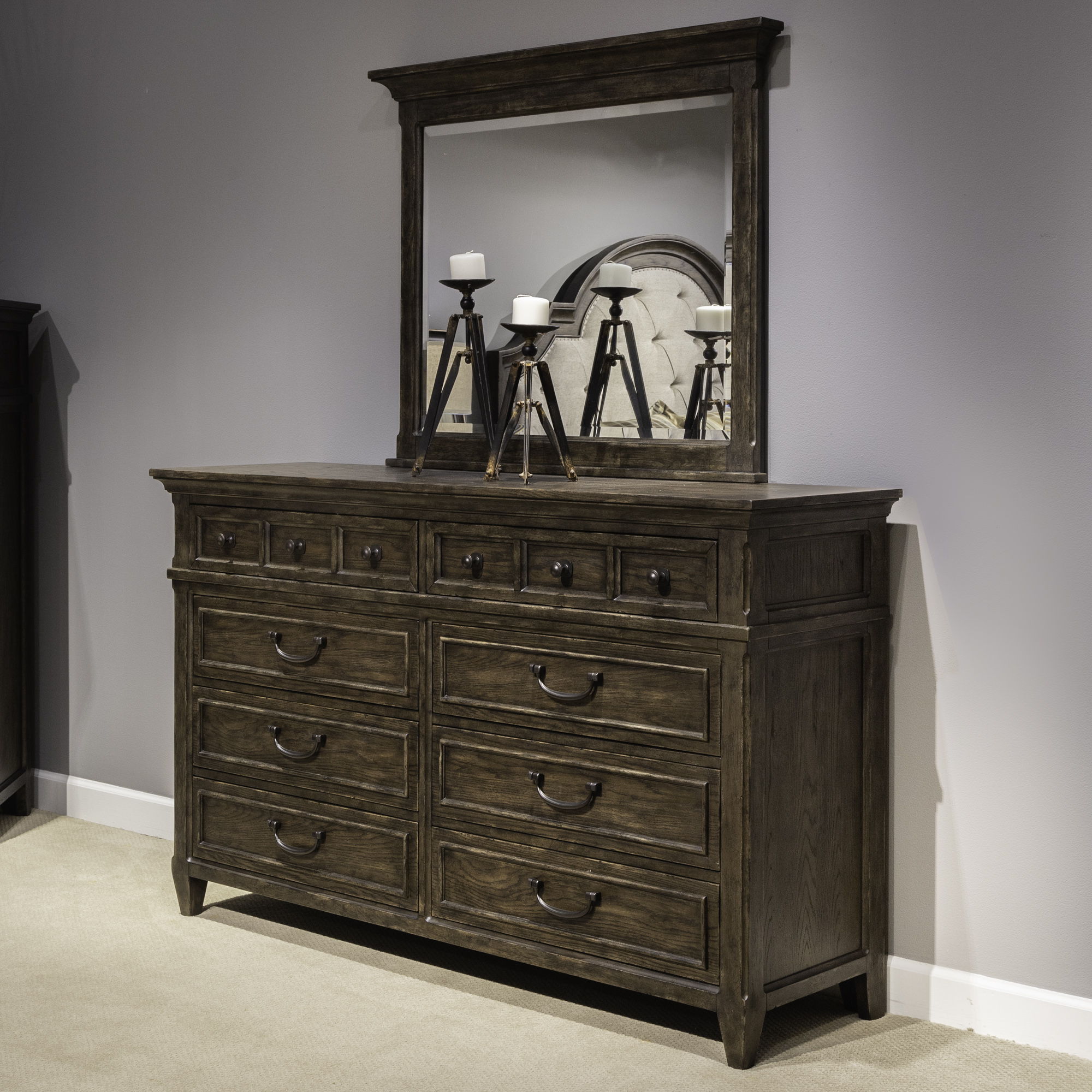 Paradise Valley - Landscape Mirror - Saddle Brown