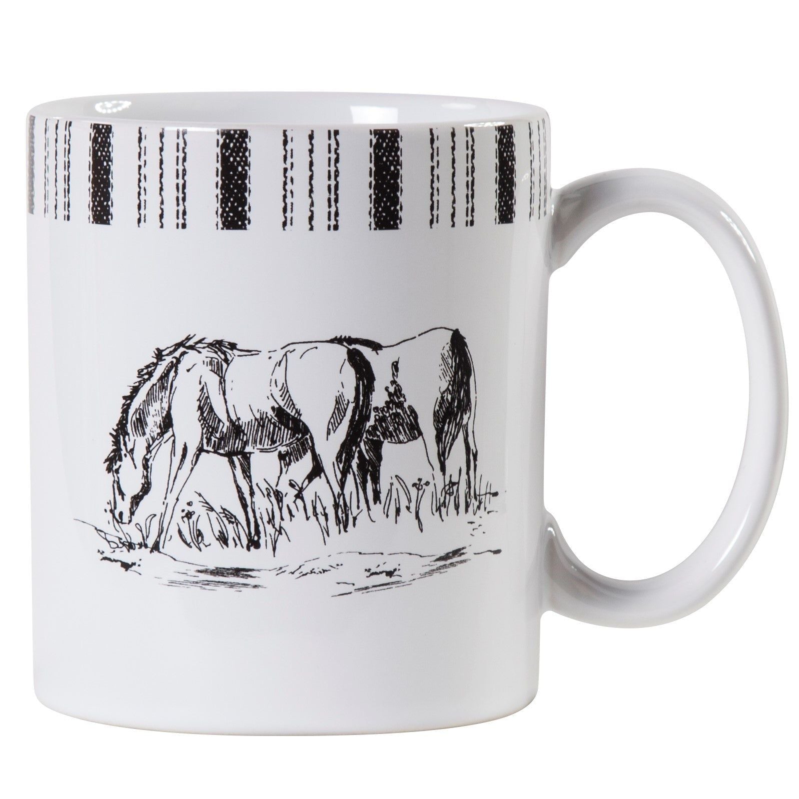 Ranch Life - Remuda Mug (Set of 4) - Black / White