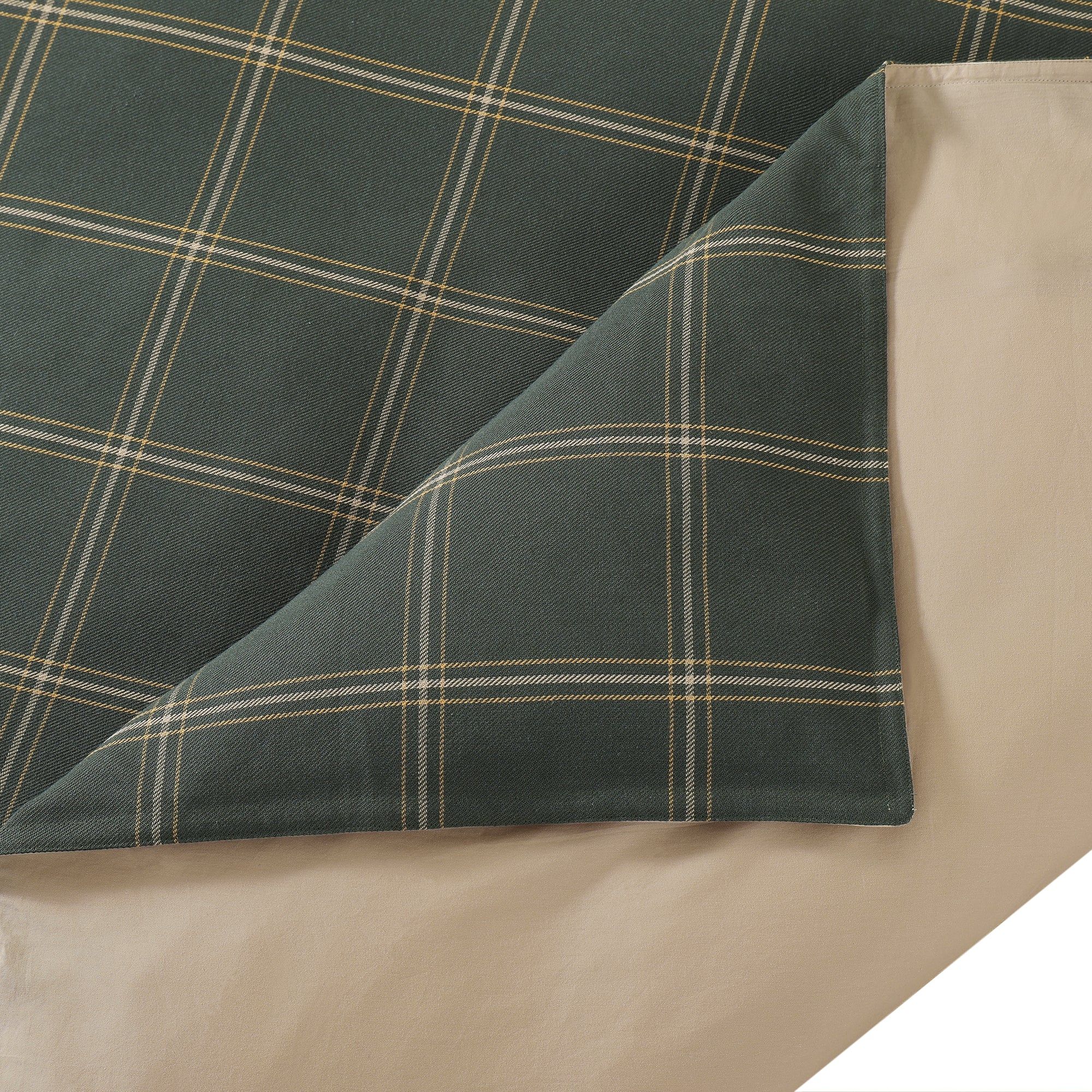 Windowpane - Full Plaid Comforter Set (Set of 3) - Hunter Green