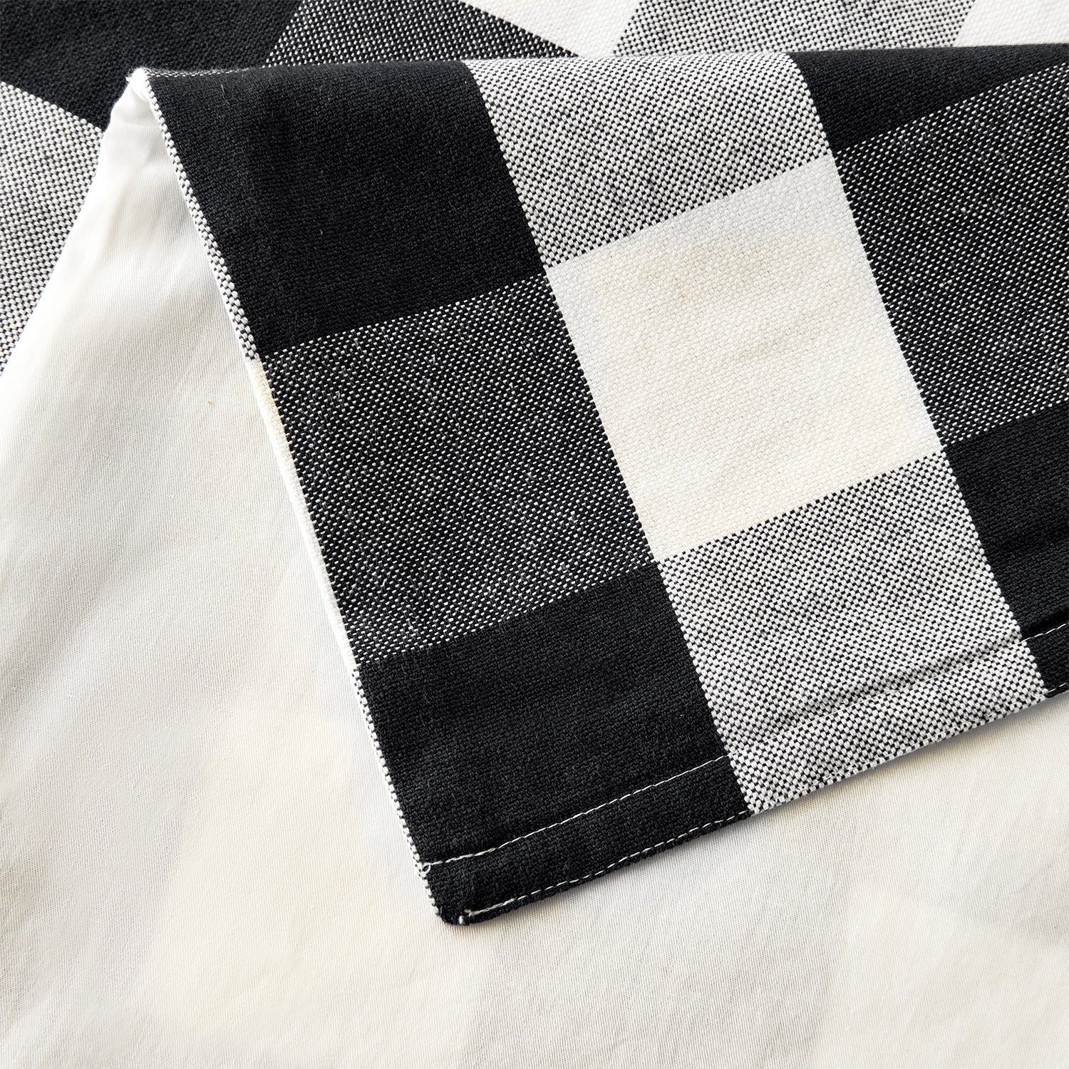 Camille - Queen Buffalo Check Comforter Set (Set of 3) - Black / Natural