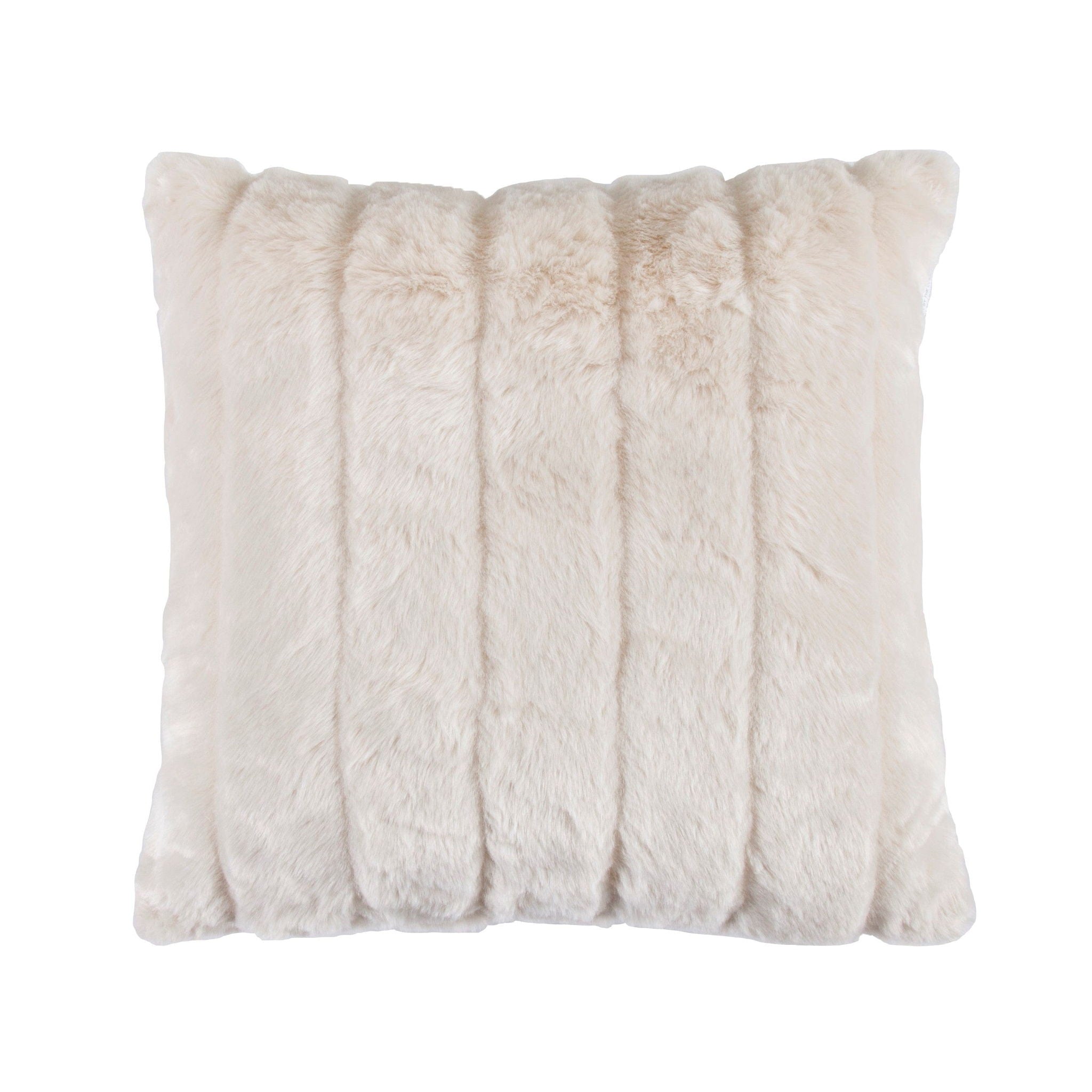 Snow Leopard - Mink Throw Pillow - White