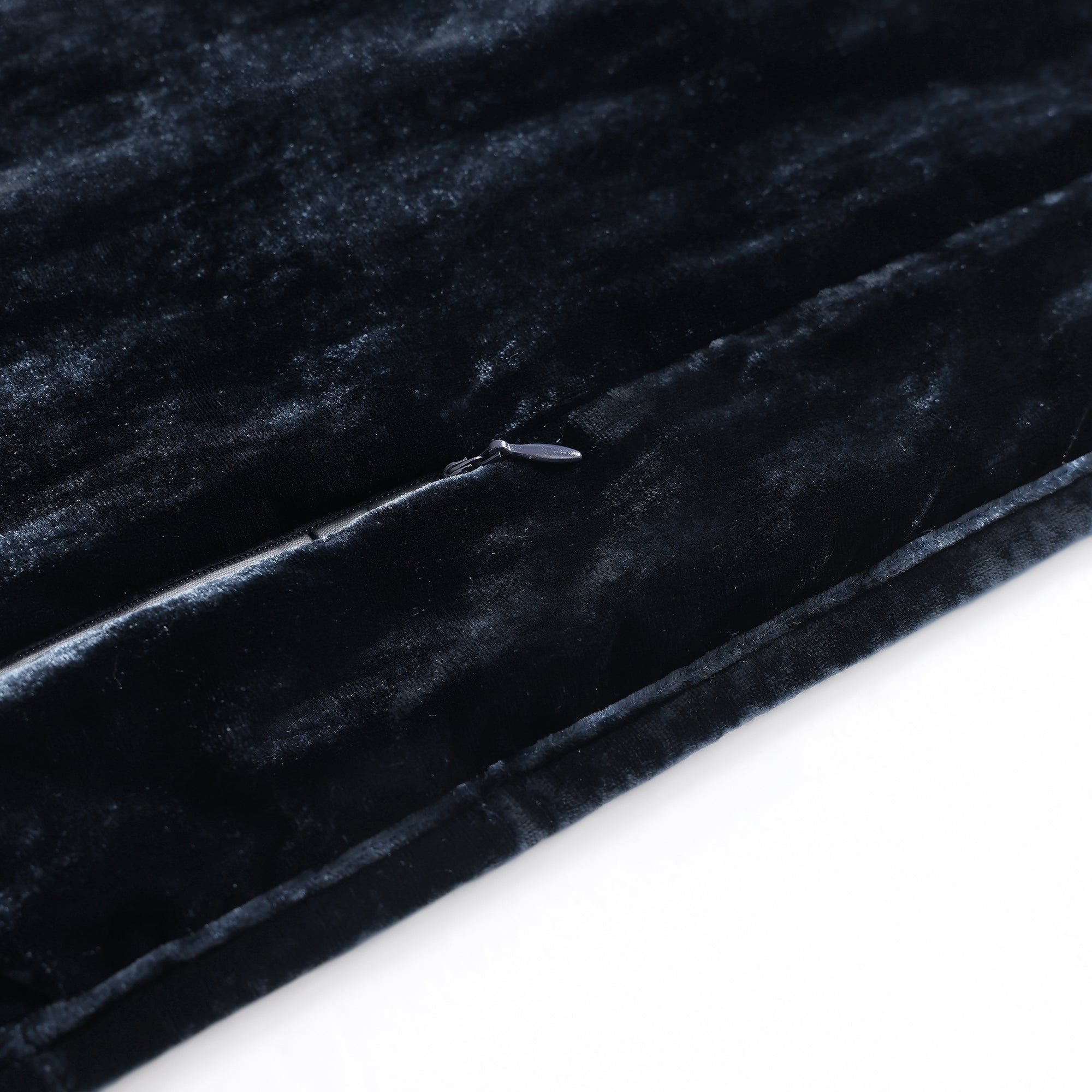 Stella - King Faux Silk Velvet Double Box Stitch Quilt Set (Set of 3) - Midnight Blue