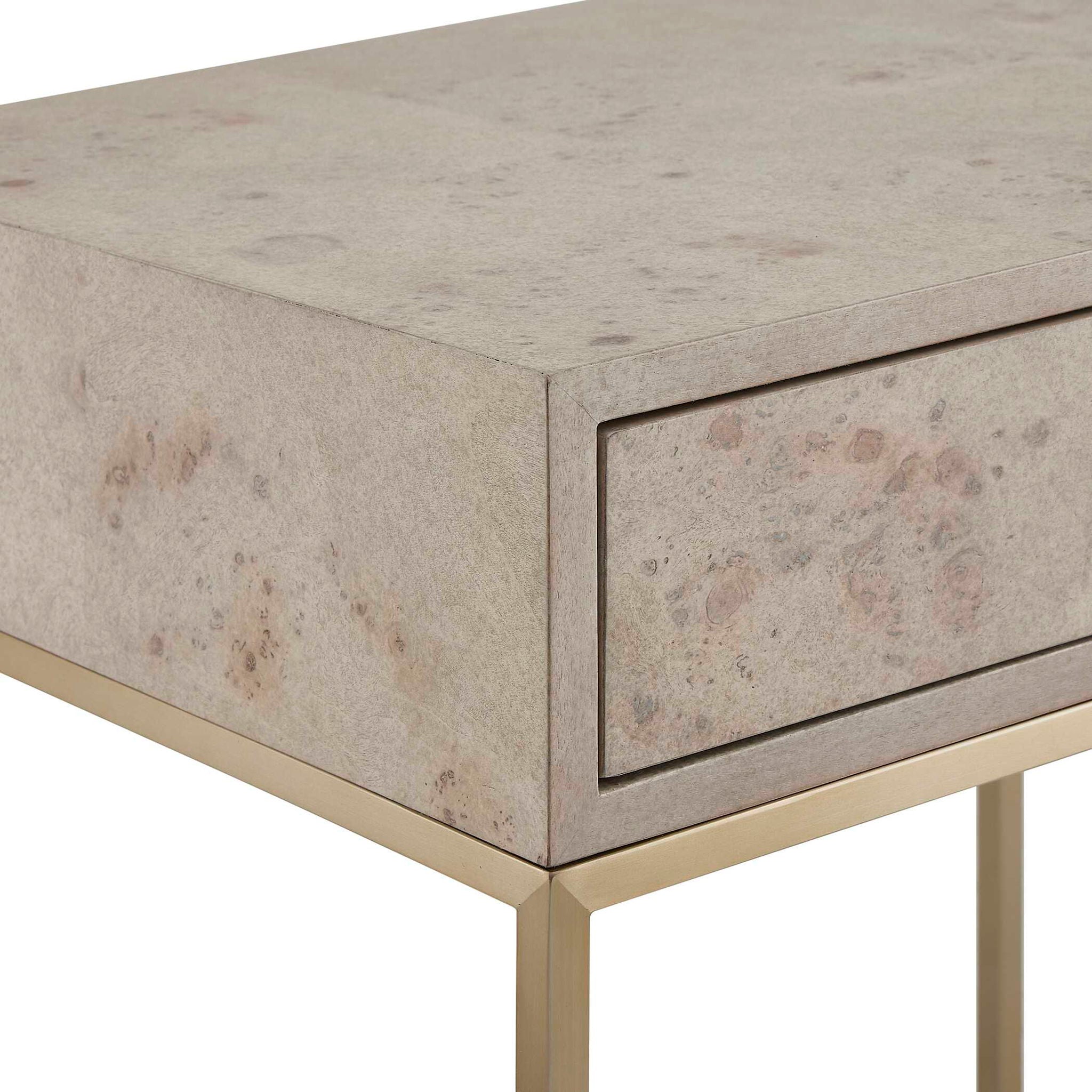 Pembrook - Side Table - Light Washed / Brass