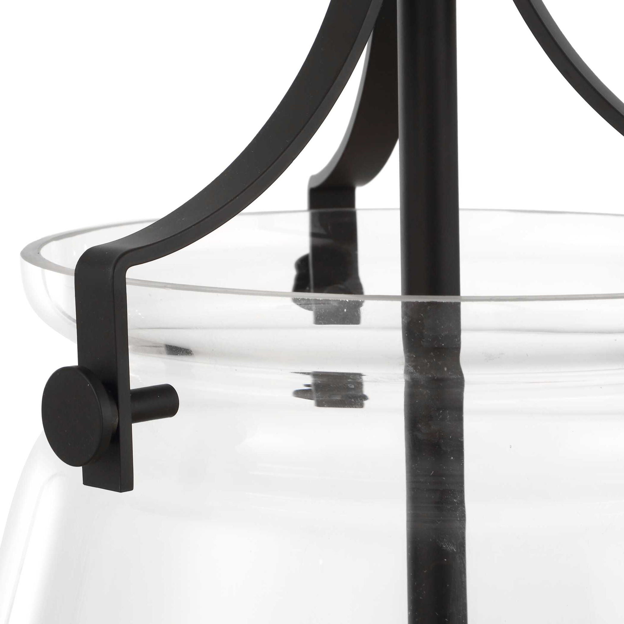 Dewdrop - 1 Light Glass Shade Pendant - Black