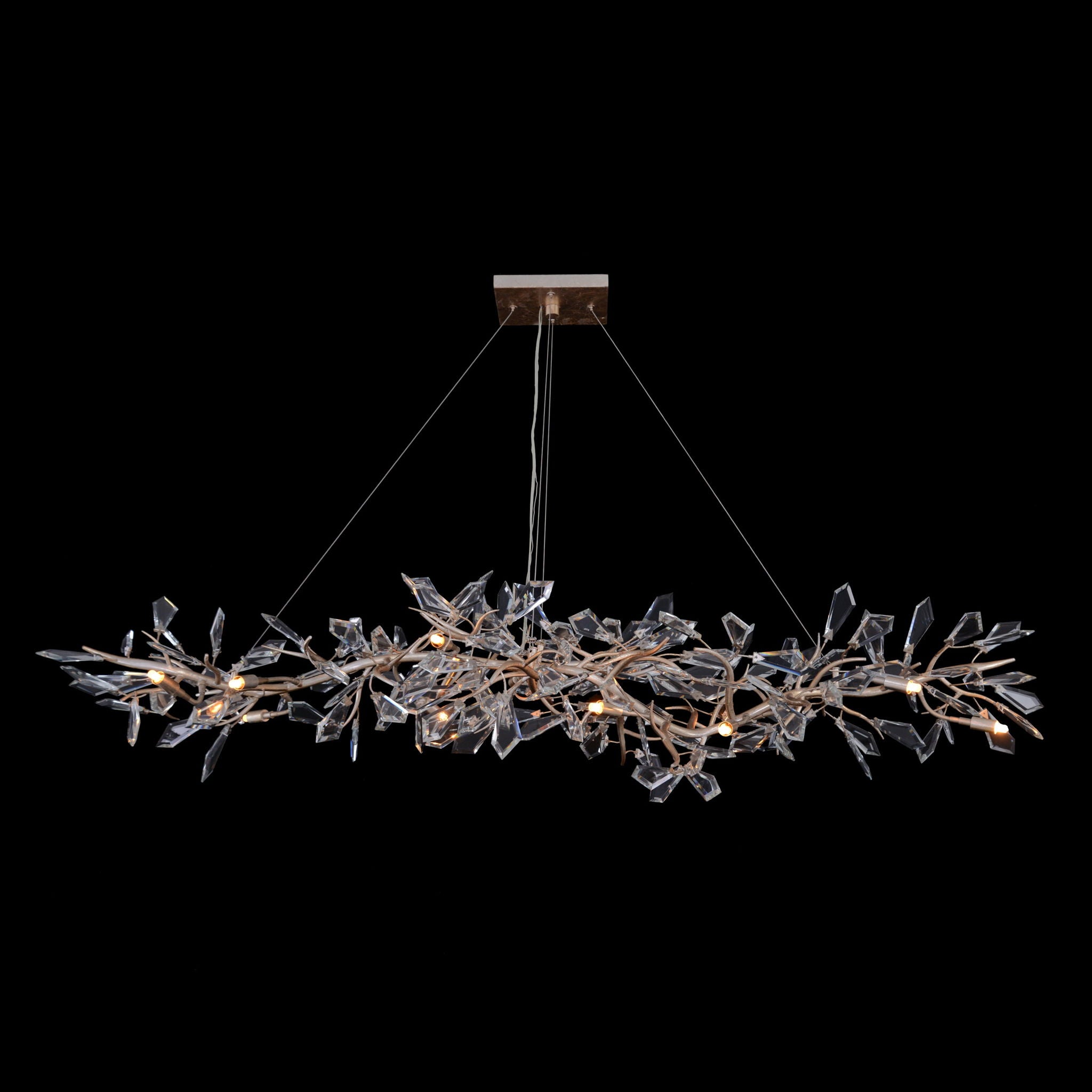 Kōtta Fourteen-Light Cut-Crystal Oblong Chandelier