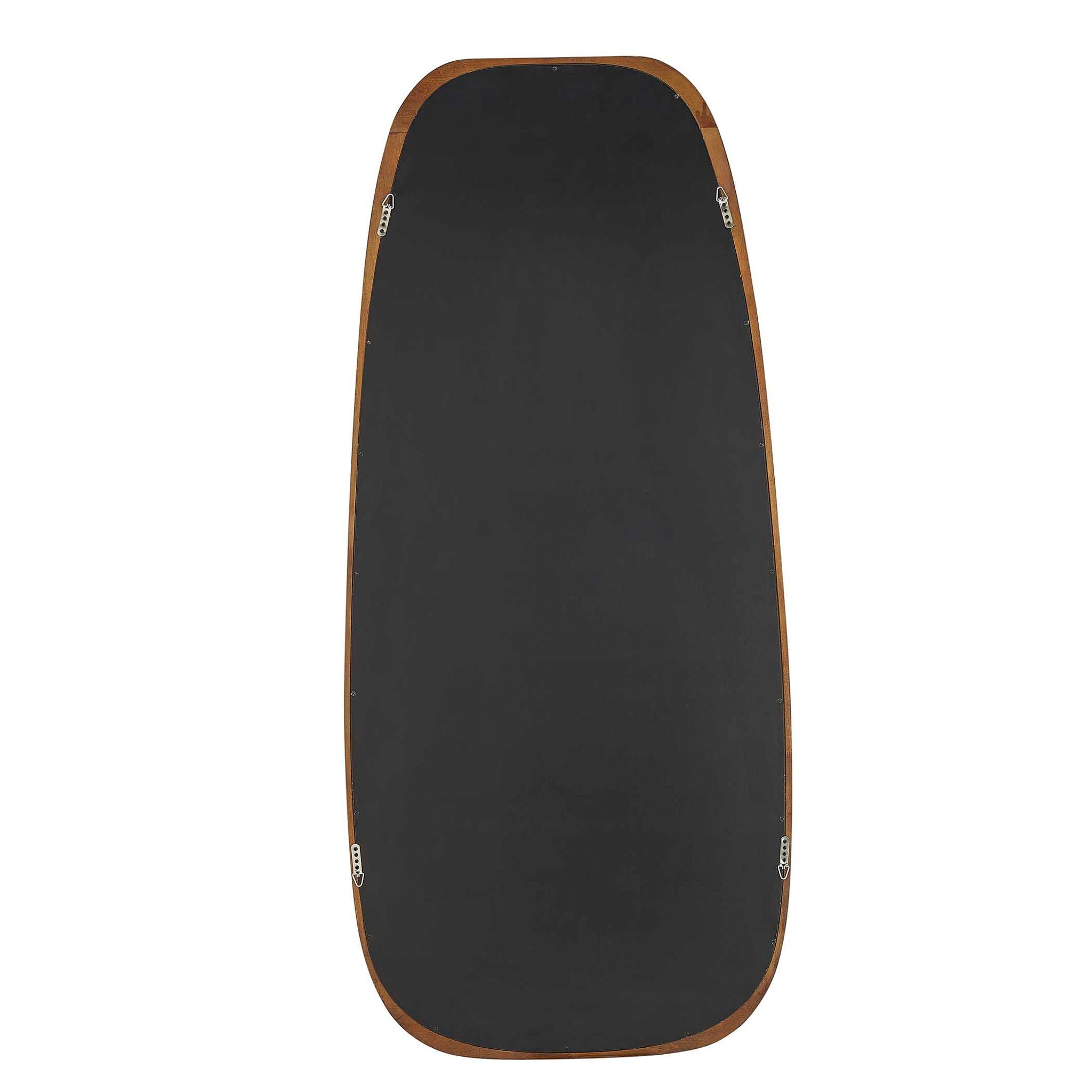 Zachari - Asymmetrical Tall Mirror - Gold / Woodtone