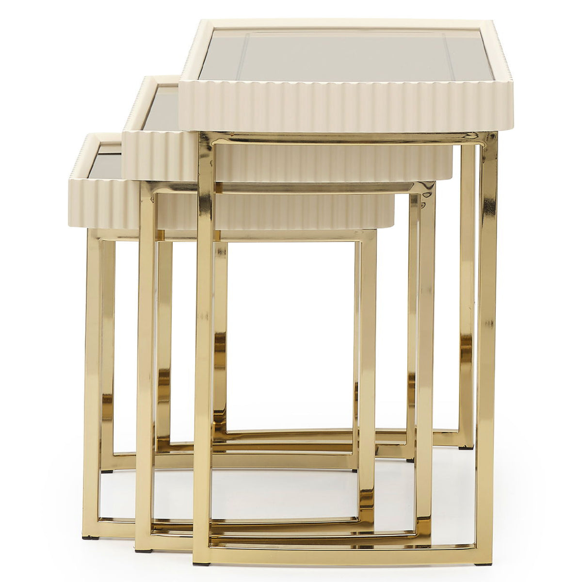 Lisbon - Nesting Tables (Set of 3) - Silken Matte Cream