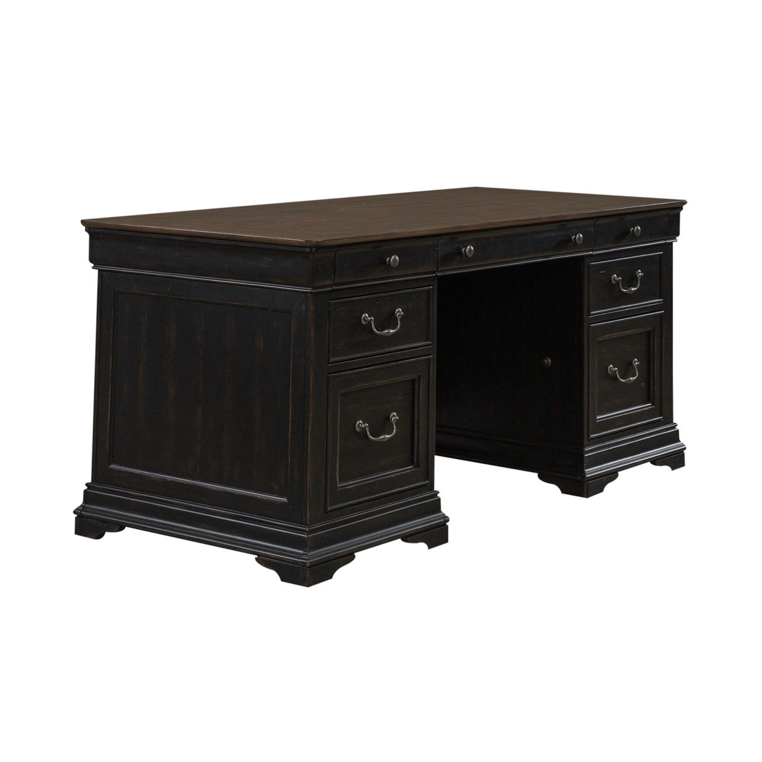 Meritage - Jr Executive Desk - Aged Charcoal