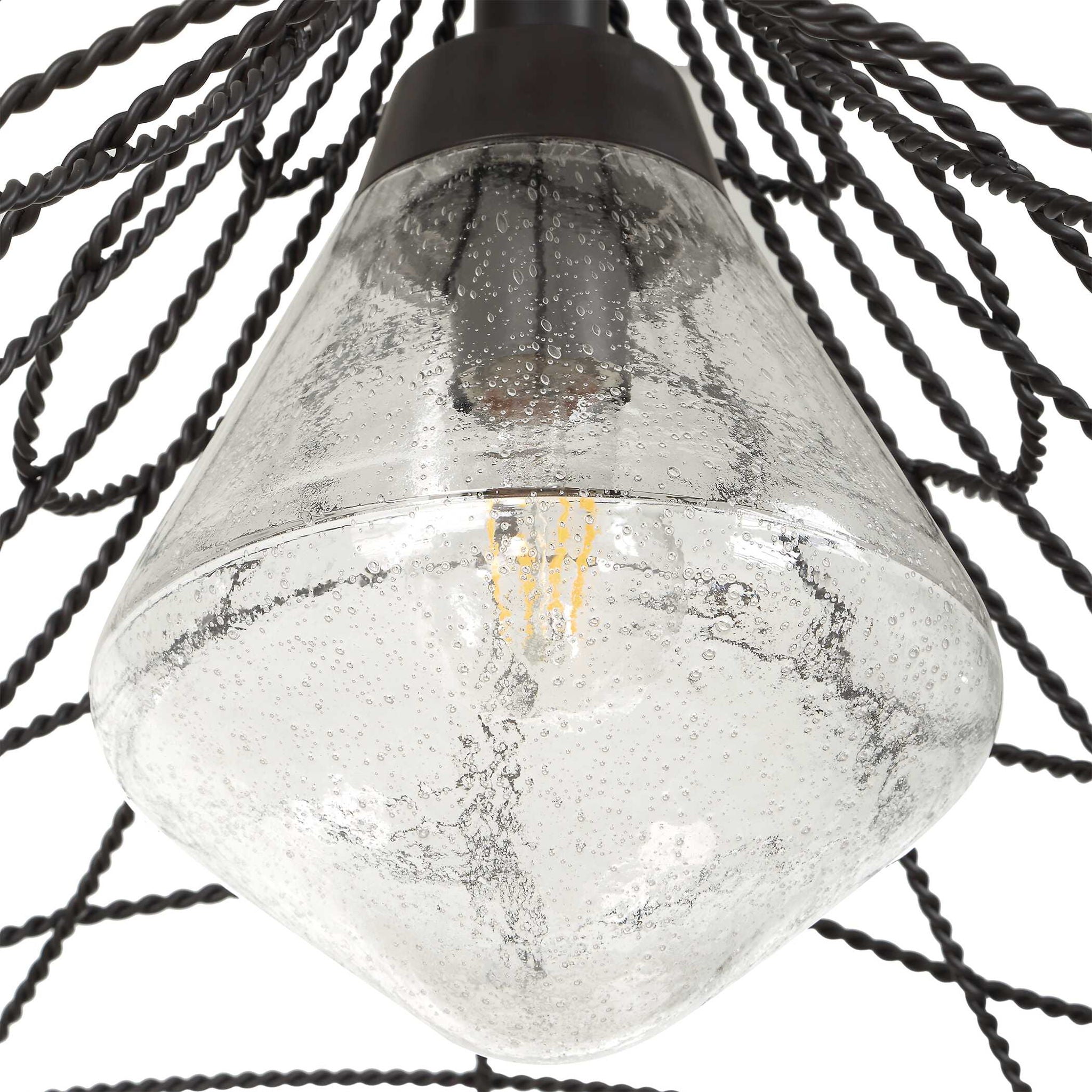 Whirlwind - 1 Light Indoor-Outdoor Pendant - Dark Bronze