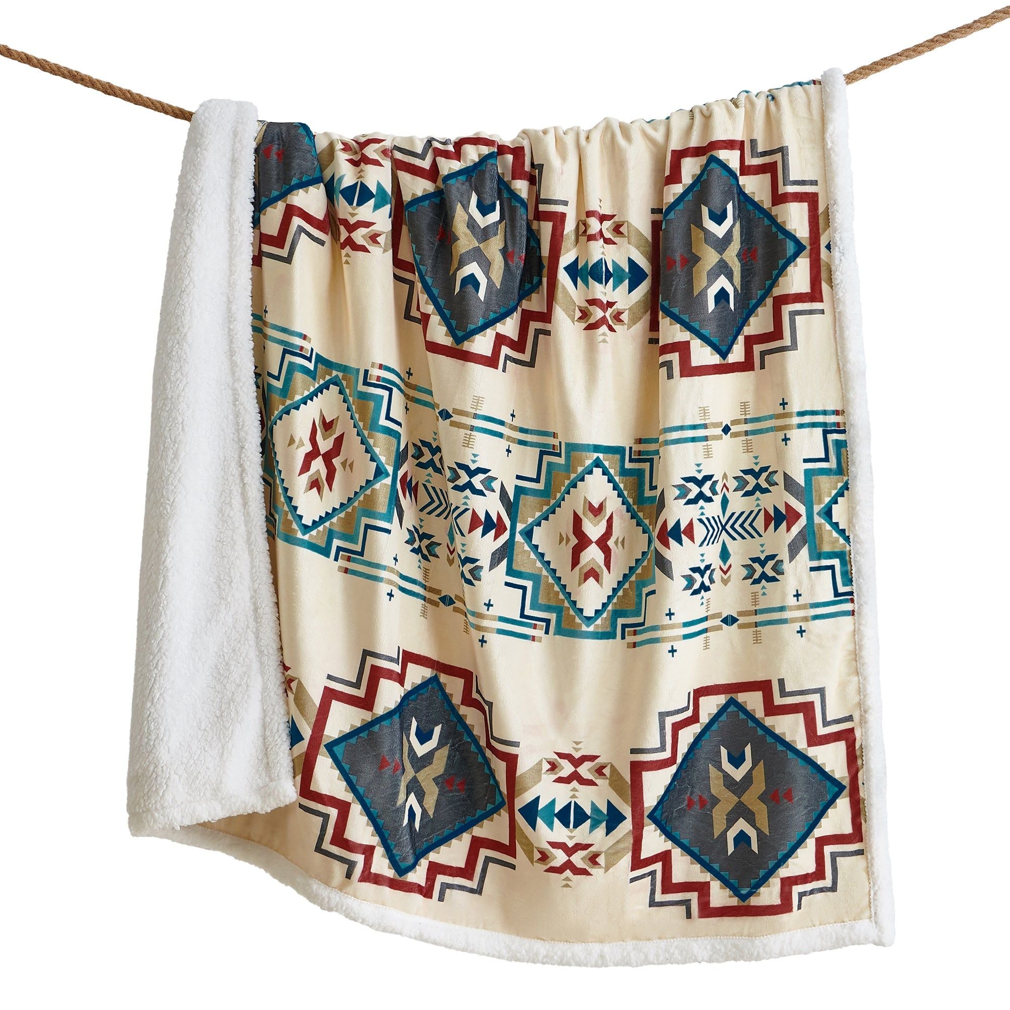 Campfire - Spirit Valley Campfire Sherpa Throw 6 Per Carton - Multi Color