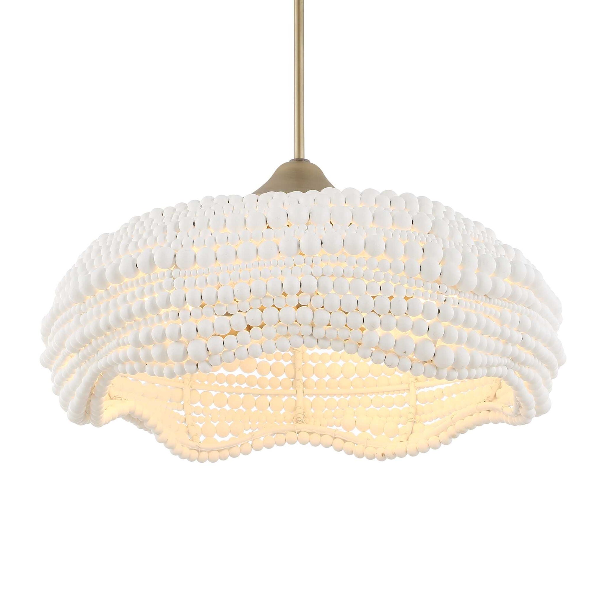 Biddeford - 5 Light Beaded Pendant - White