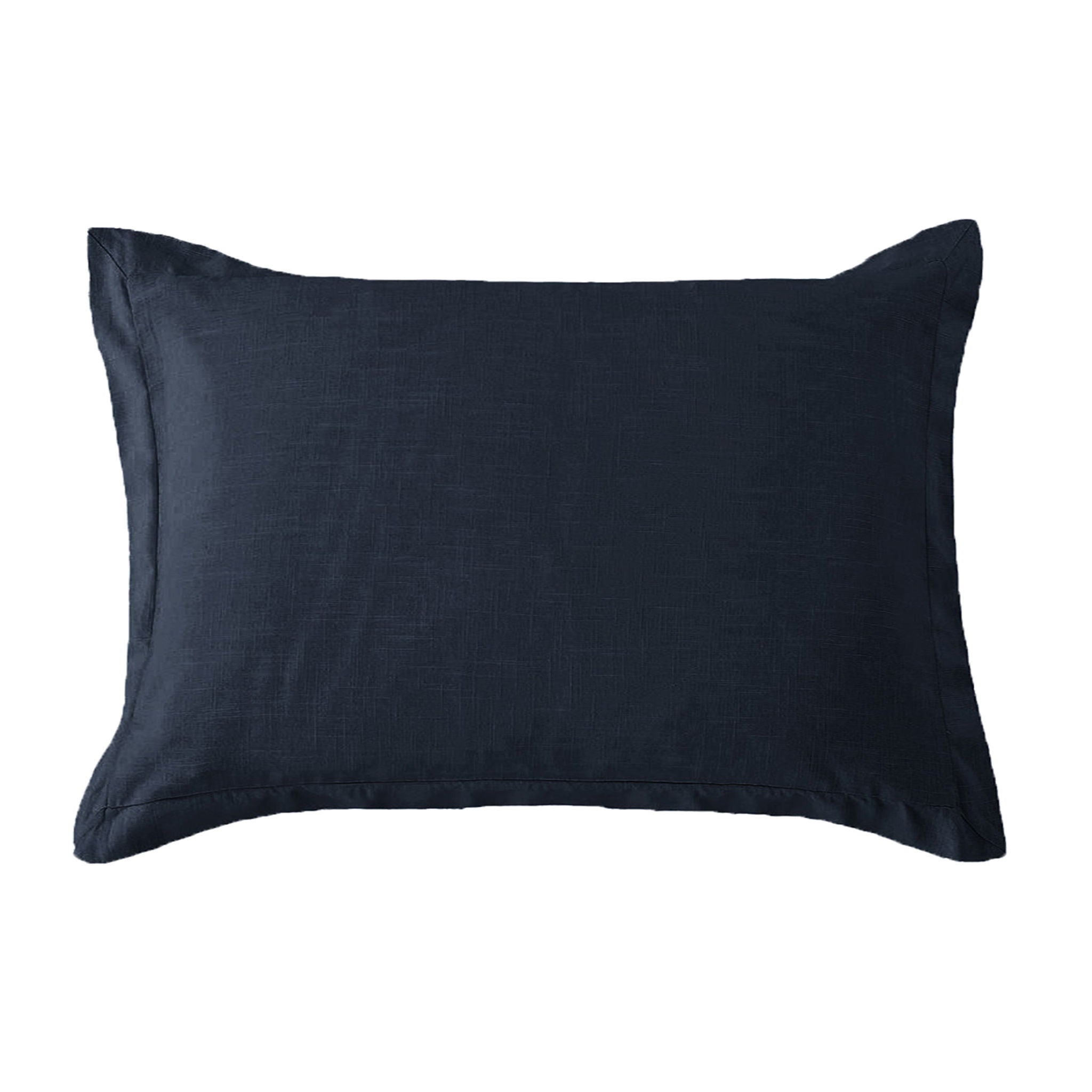 Hera - Washed Linen Tailored Dutch Euro Pillow - Navy