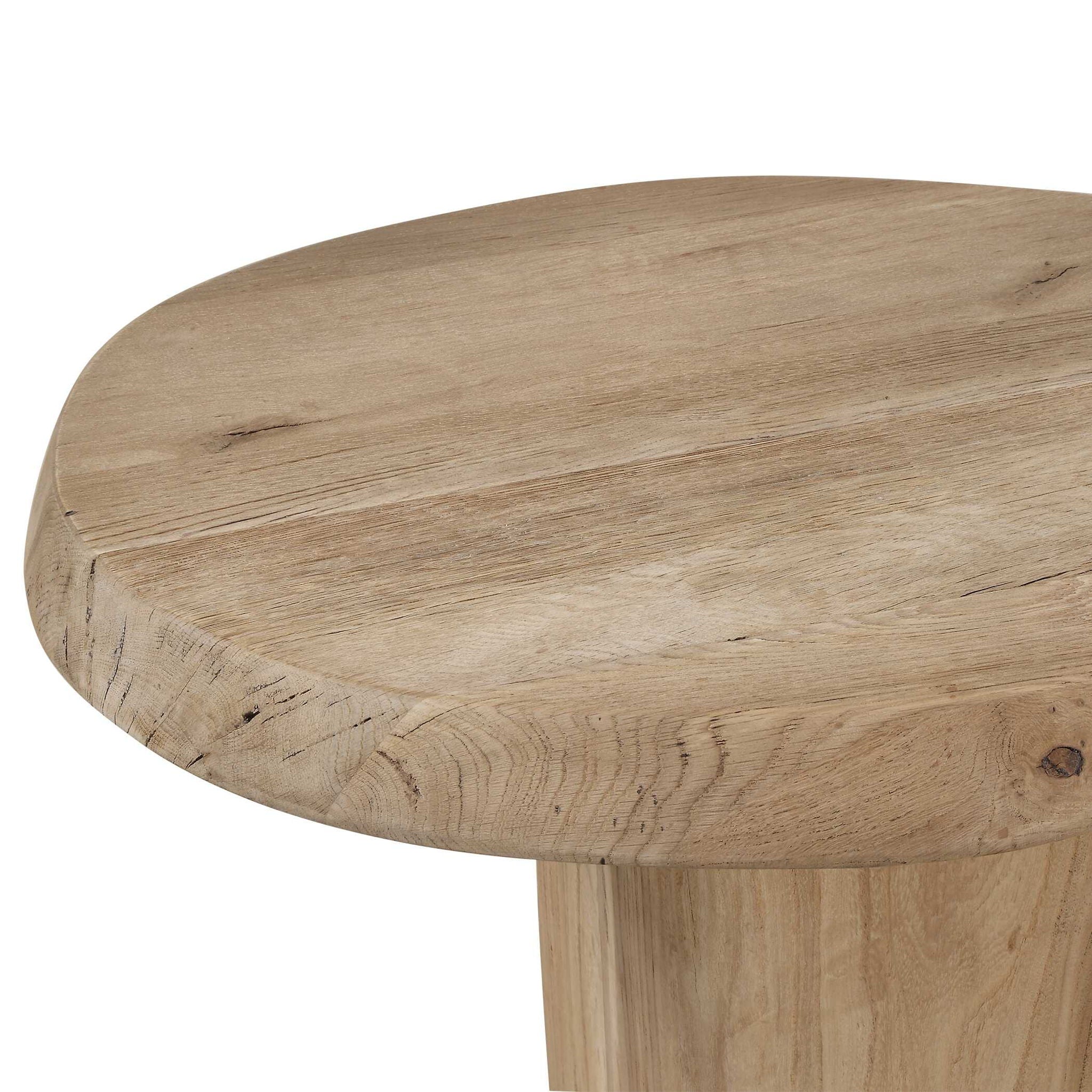Tiernan - Reclaimed Oak Round Side Table - Woodtone