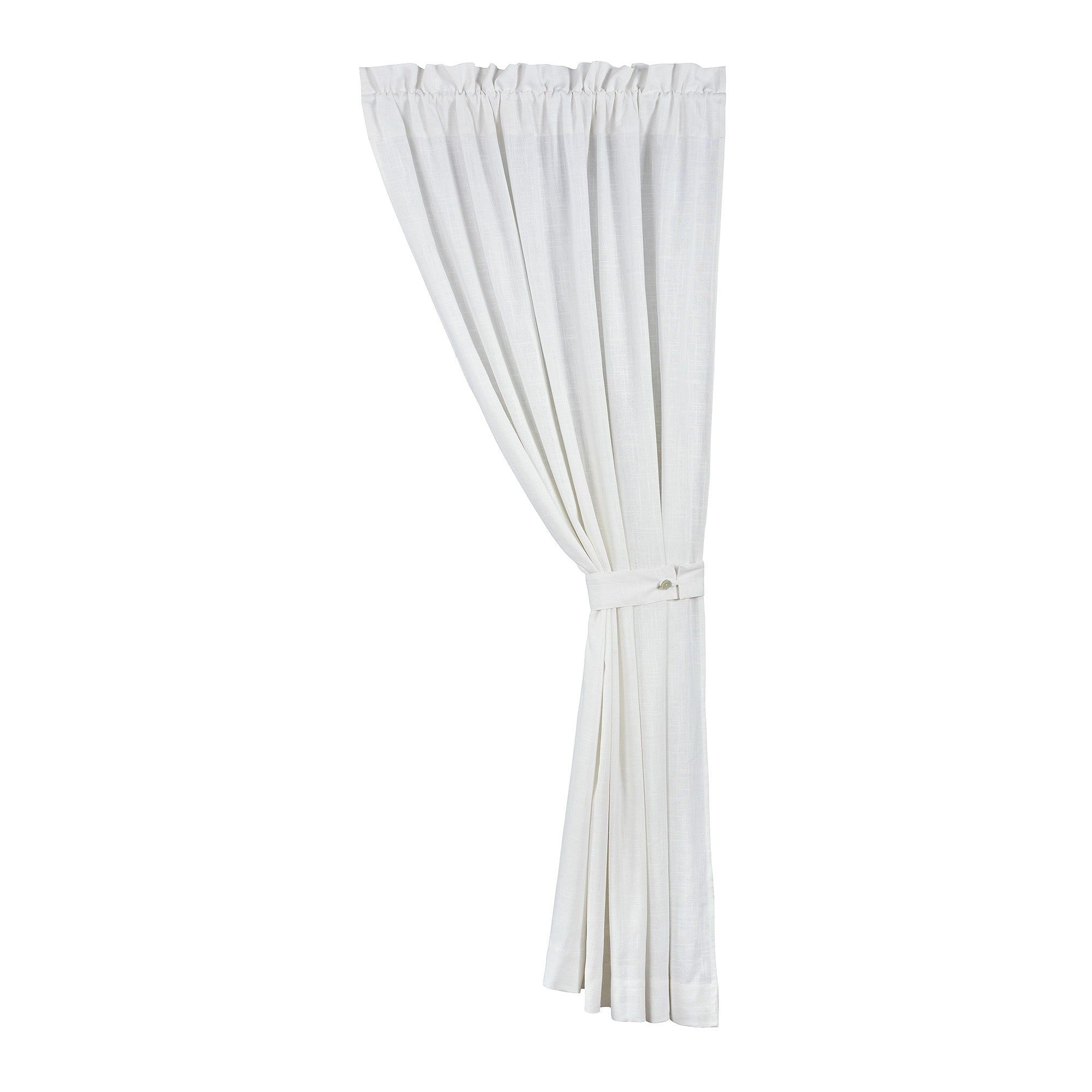 Luna - Extra Long Lined Curtain Panel - White