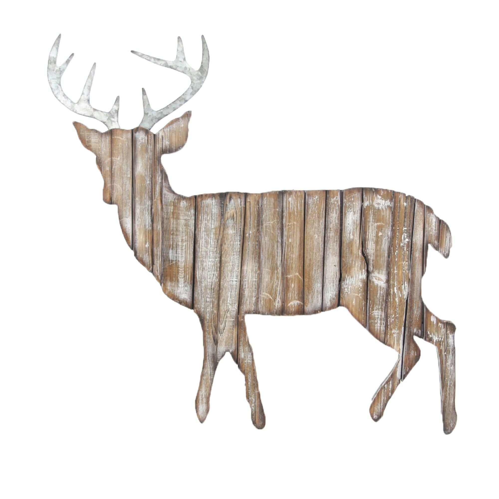 Deer - 23.6" x 23.6" Cut Out Rustic Wall Décor 4 Per Carton - Tan