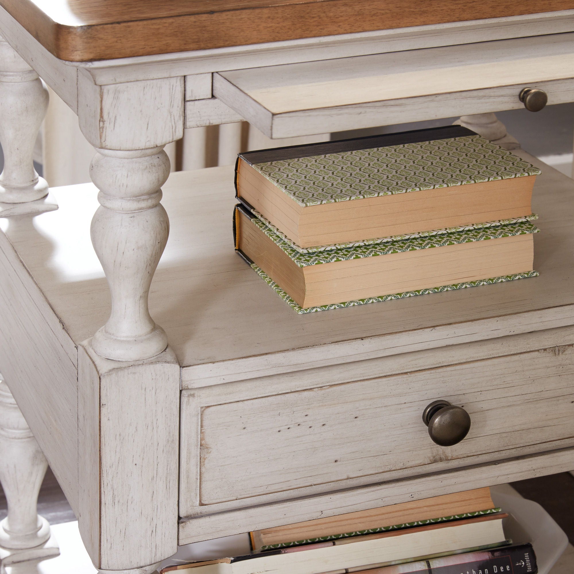 Farmhouse Reimagined - 1 Drawer Nightstand - Antique White / Chestnut Tops