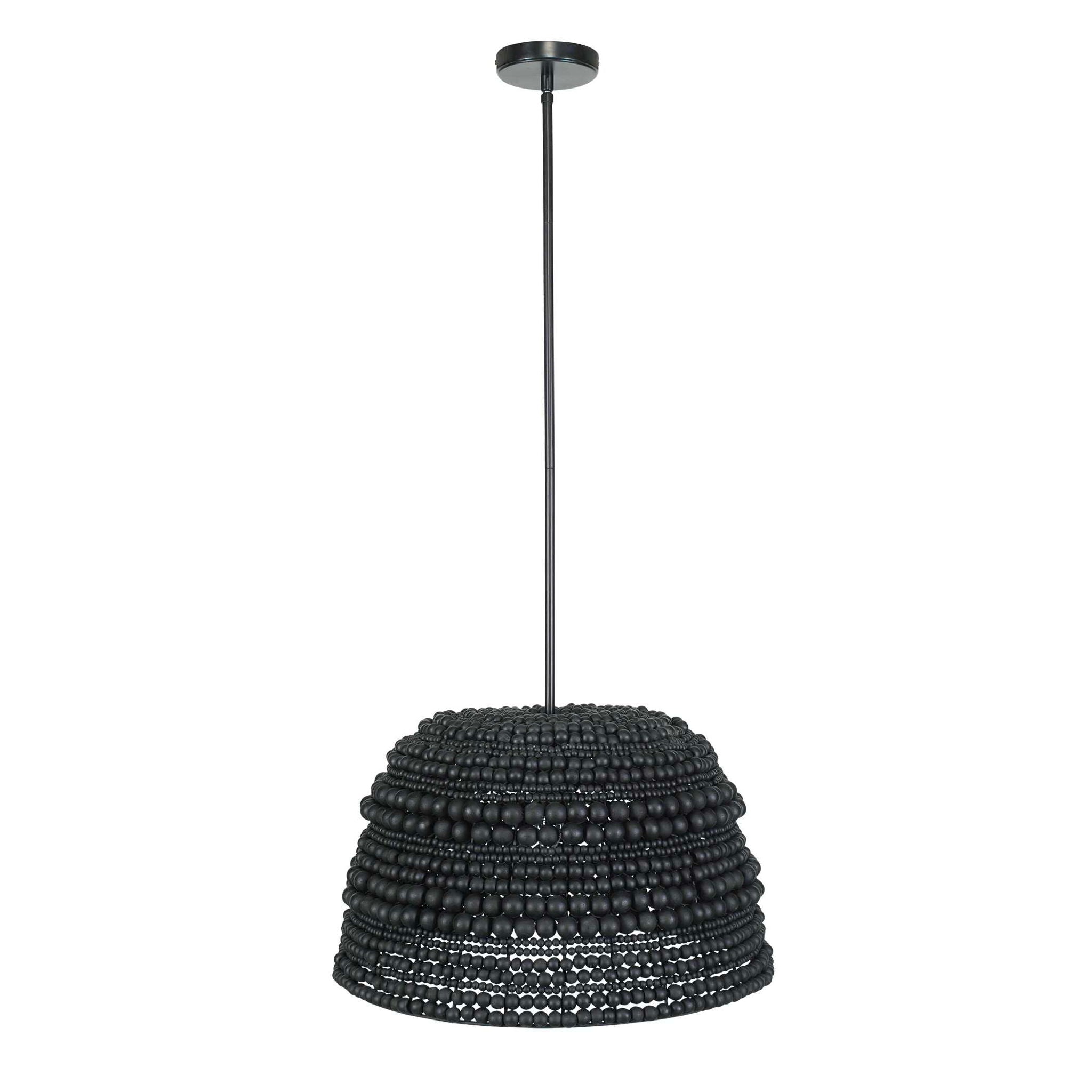 Persephone - Bead 1 Light Pendant - Black