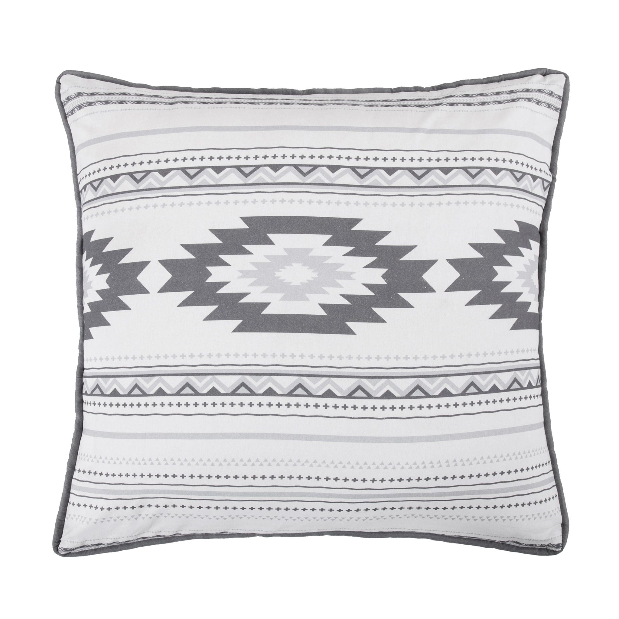 Free Spirit - Aztec Euro Sham - Gray / White