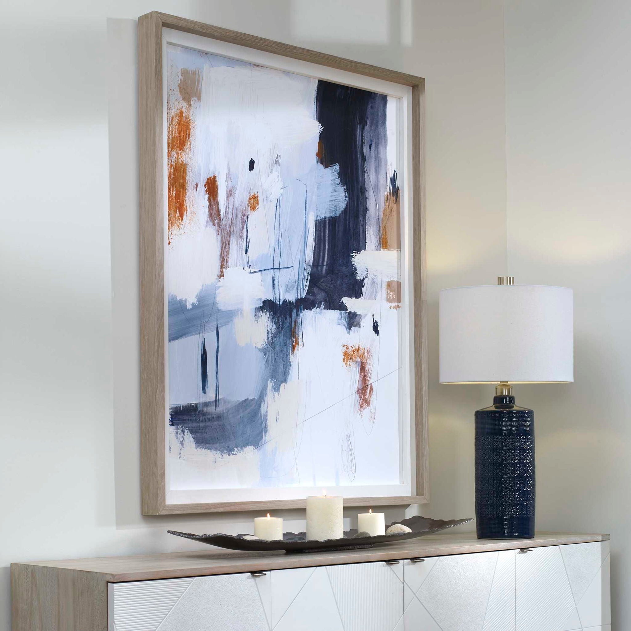 Variant - Abstract Framed Print - Blue