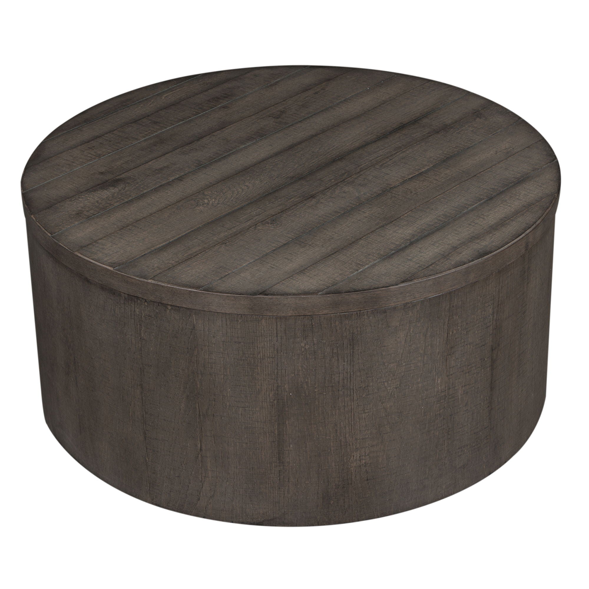 Modern Farmhouse - Drum Cocktail Table - Dusty Charcoal