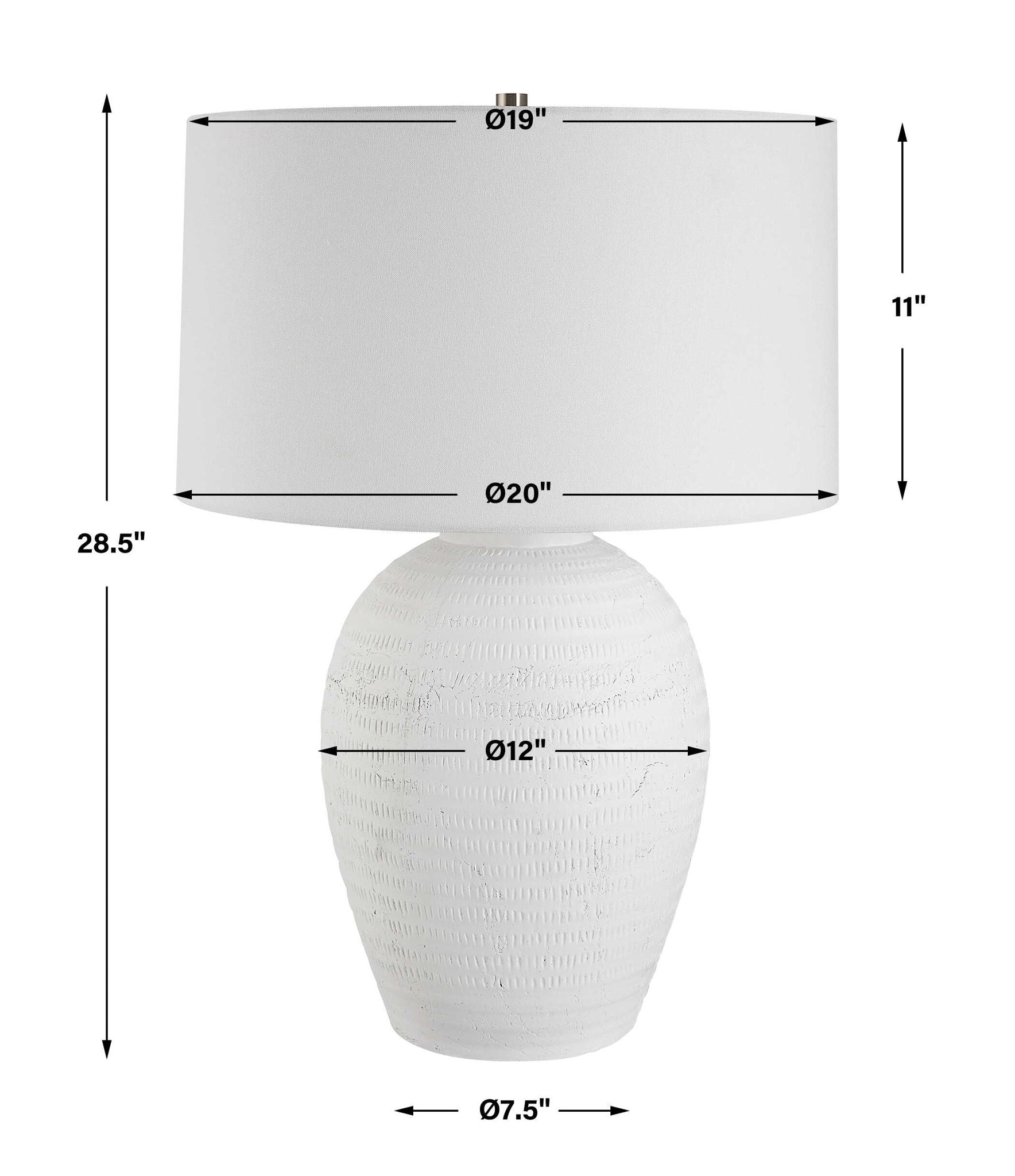 Reyna - Chalk Table Lamp - White