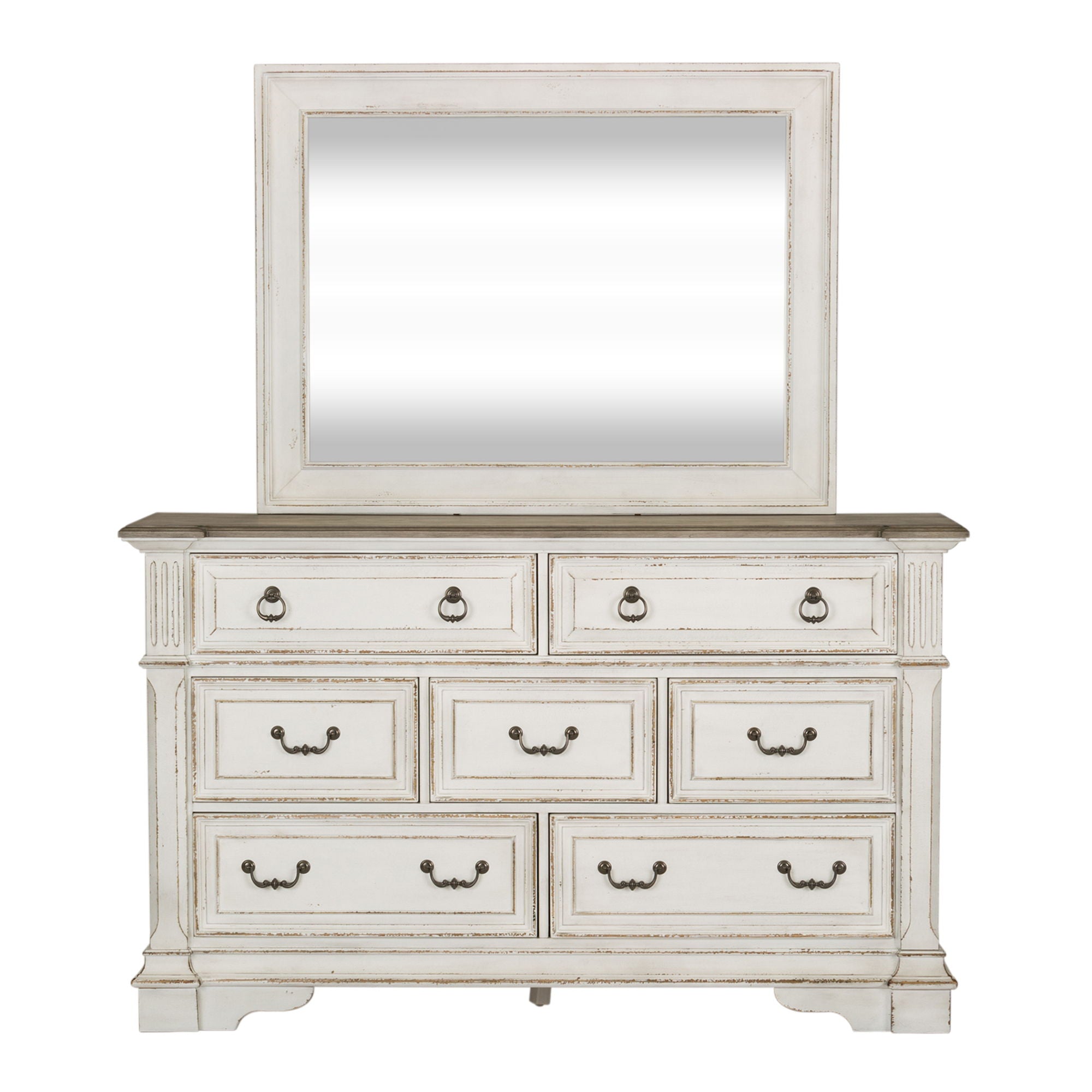 Abbey Park - Dresser & Mirror - Antique White