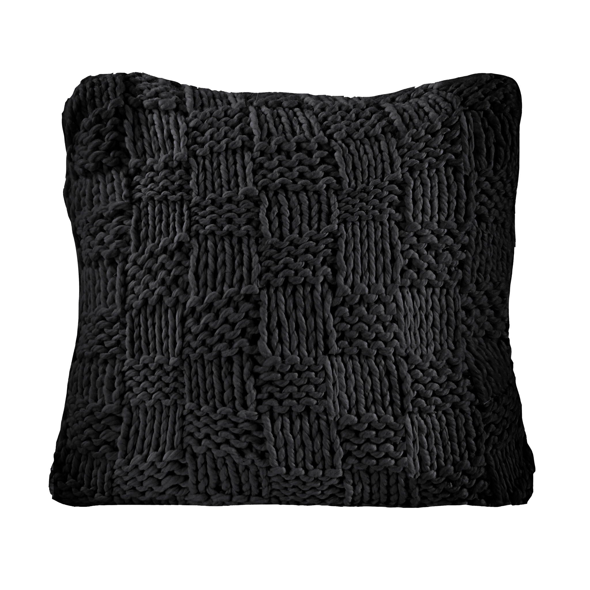 Chess Knit - Euro Sham - Black