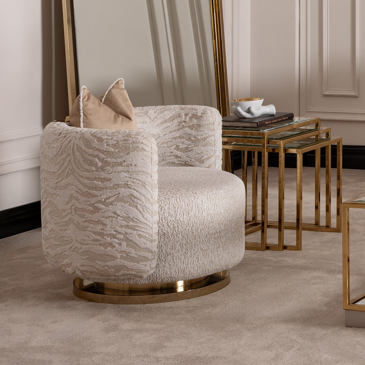 Savannah Breeze - Nesting Tables (Set of 3) - Bright Gold