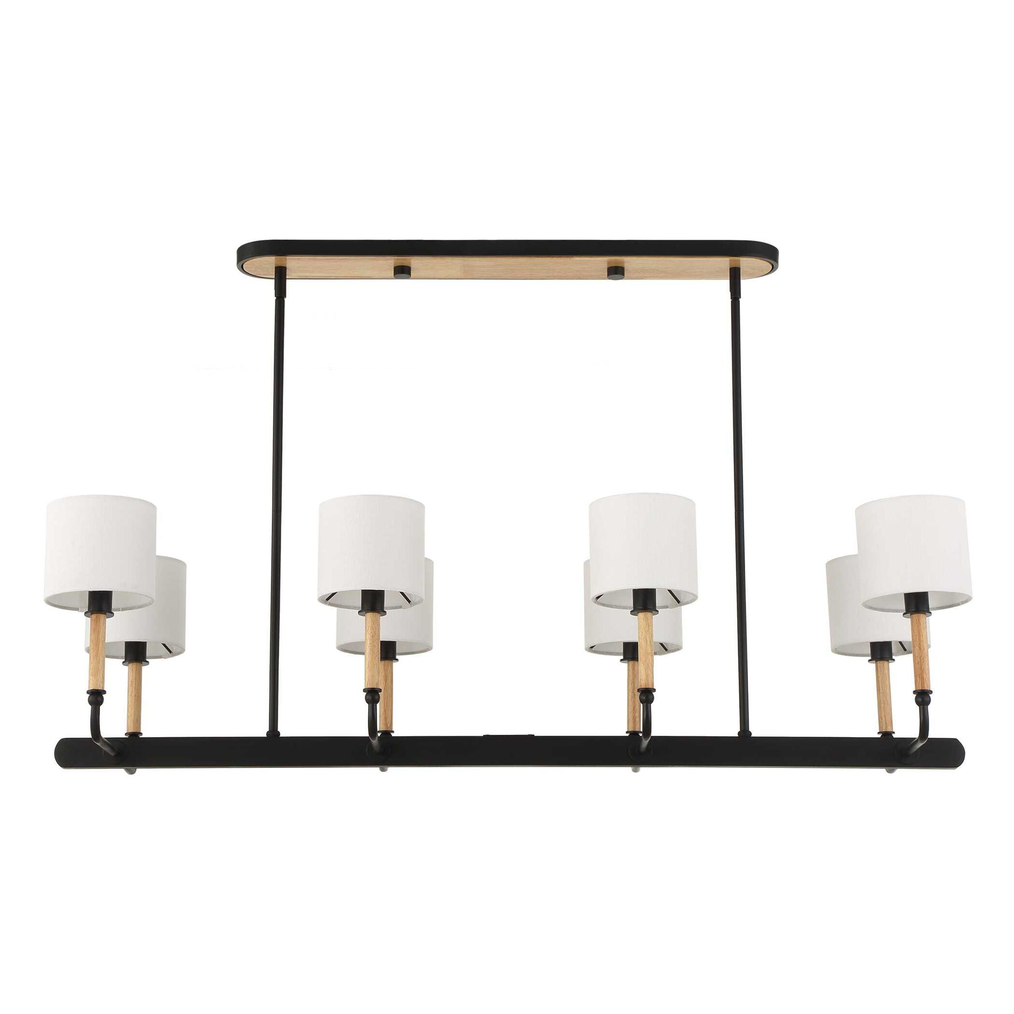 Franconia - 8 Light Pendant - Black / White