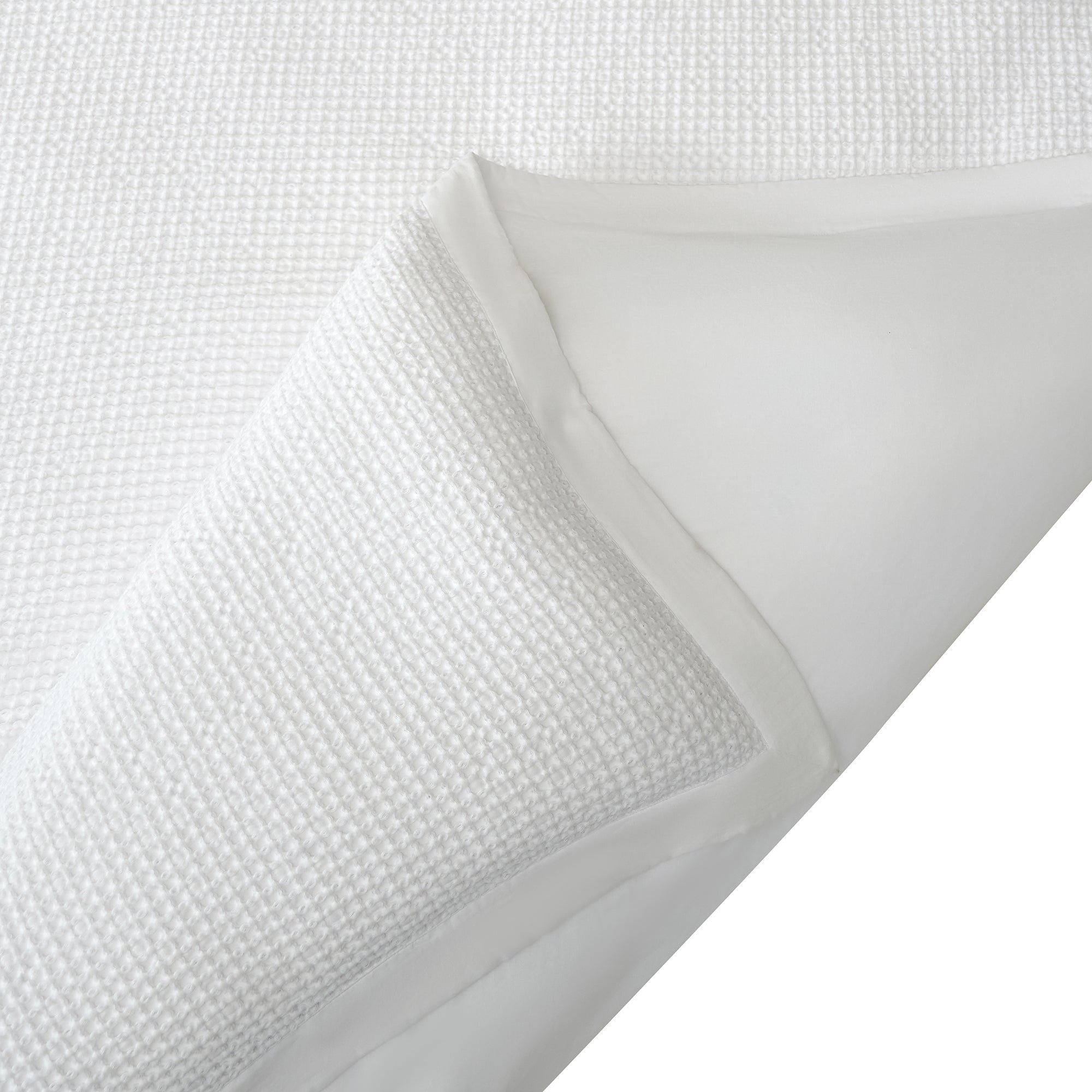 Stonewashed Cotton Waffle Weave - Queen Duvet Cover Set (Set of 3) - White