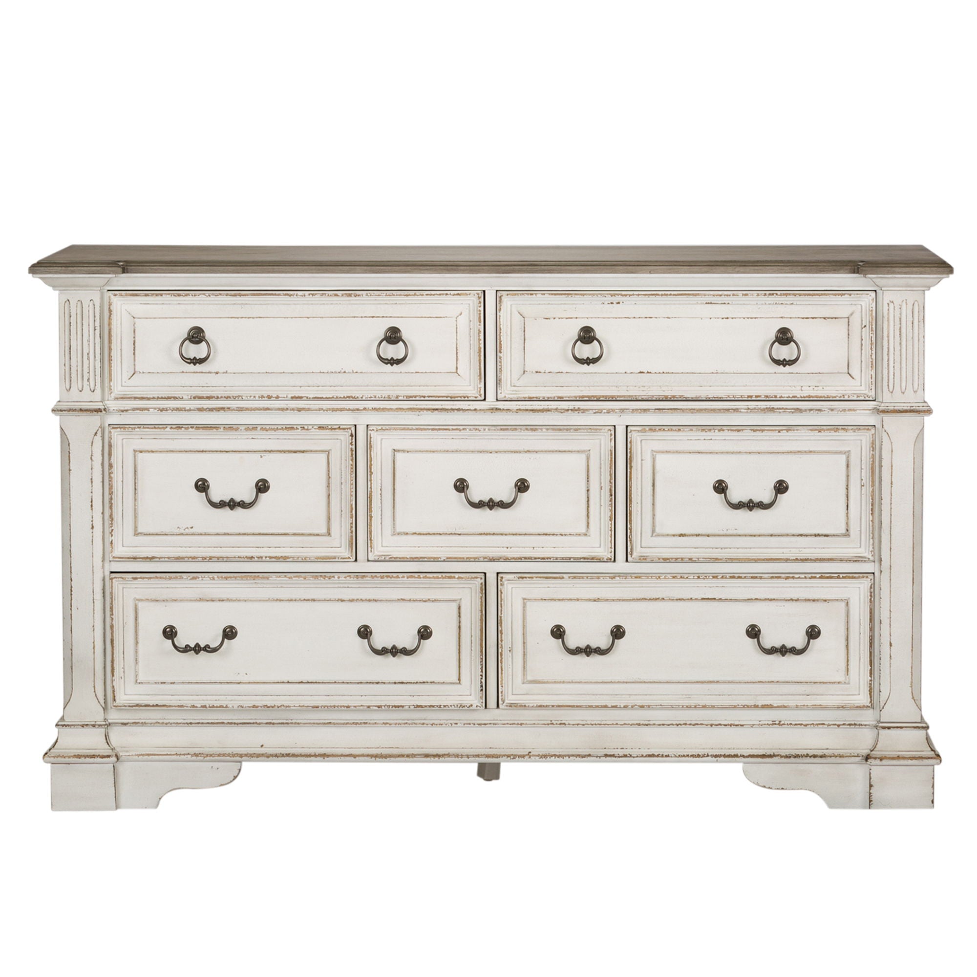 Abbey Park - 7 Drawer Dresser - Antique White