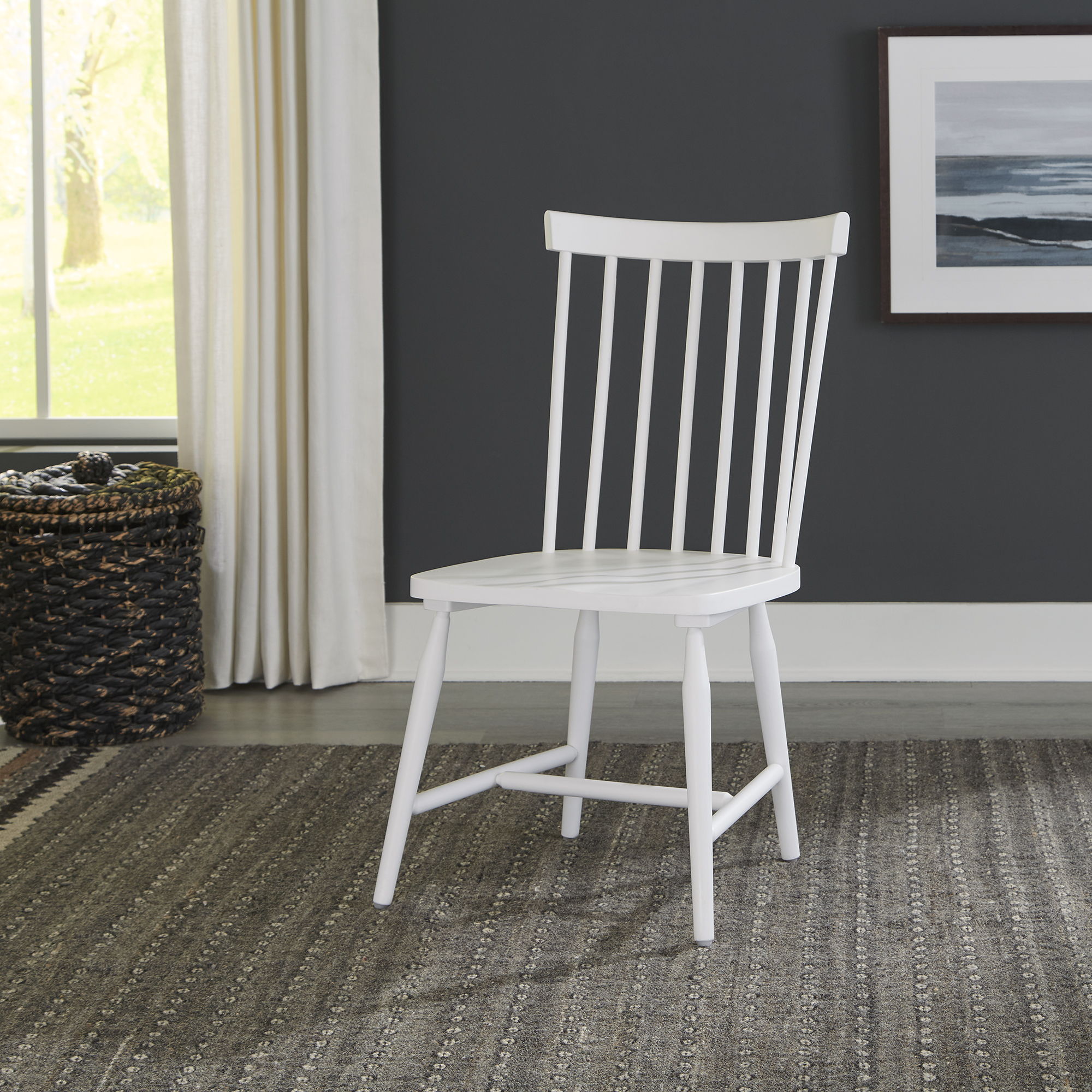 Palmetto Heights - Spindle Back Side Chair - Shell White & Driftwood