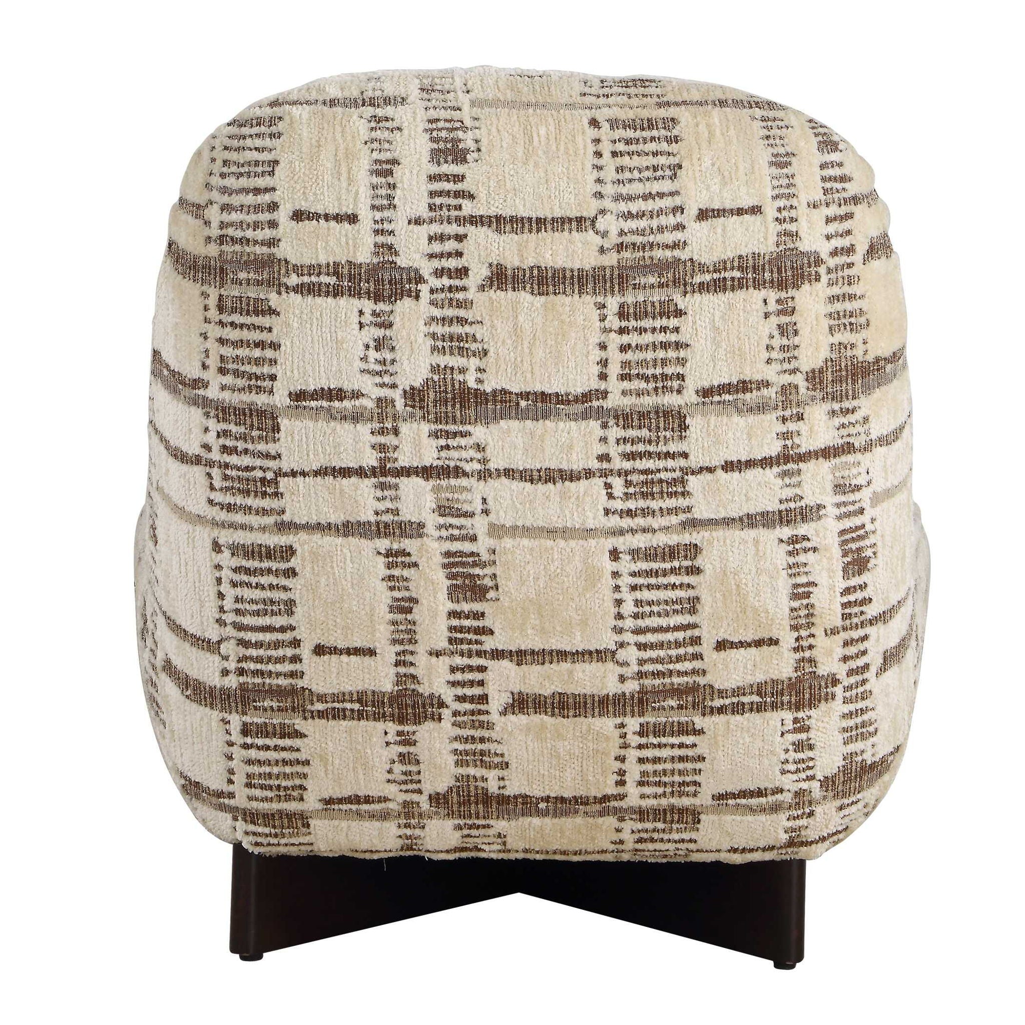 Evans - Modern Armless Accent Chair - Beige / Brown