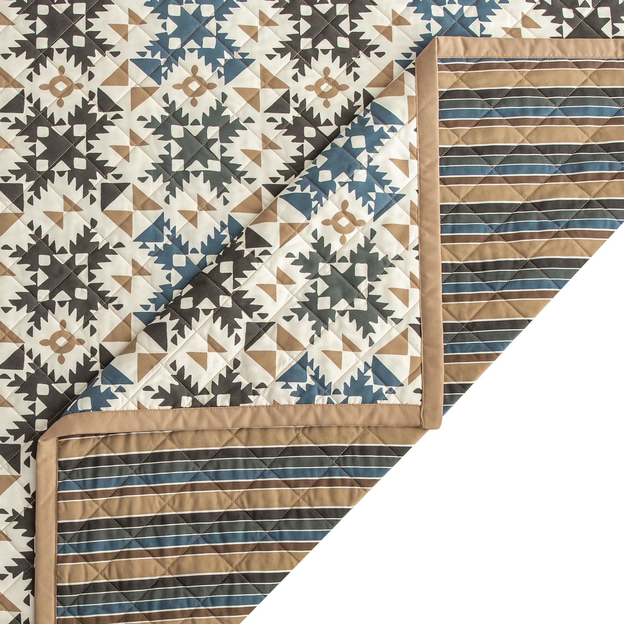 Mosaic - King Reversible Quilt Set (Set of 3) - Multi Color