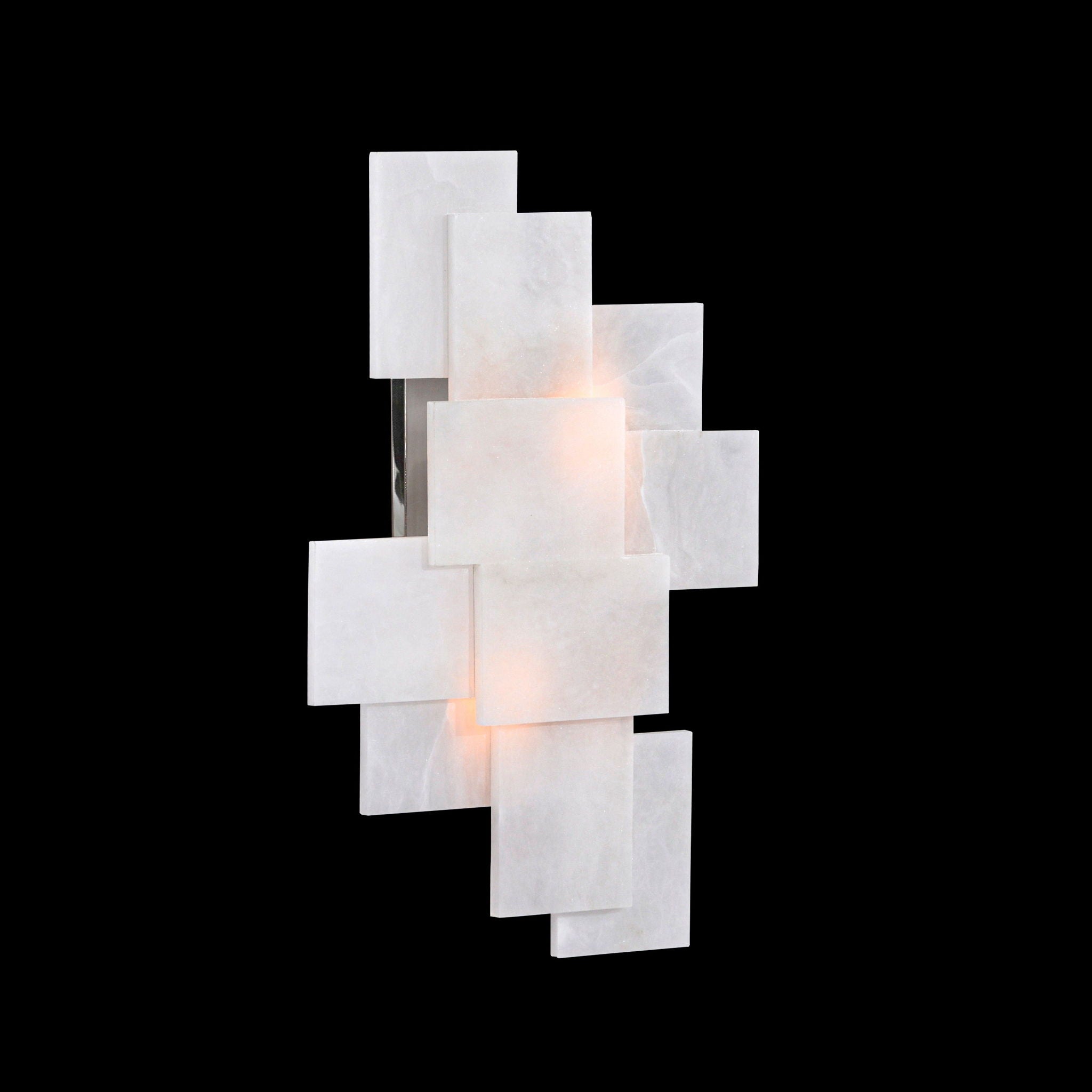 Stone, Alabaster Wall Sconce With A Nod To Mondrian