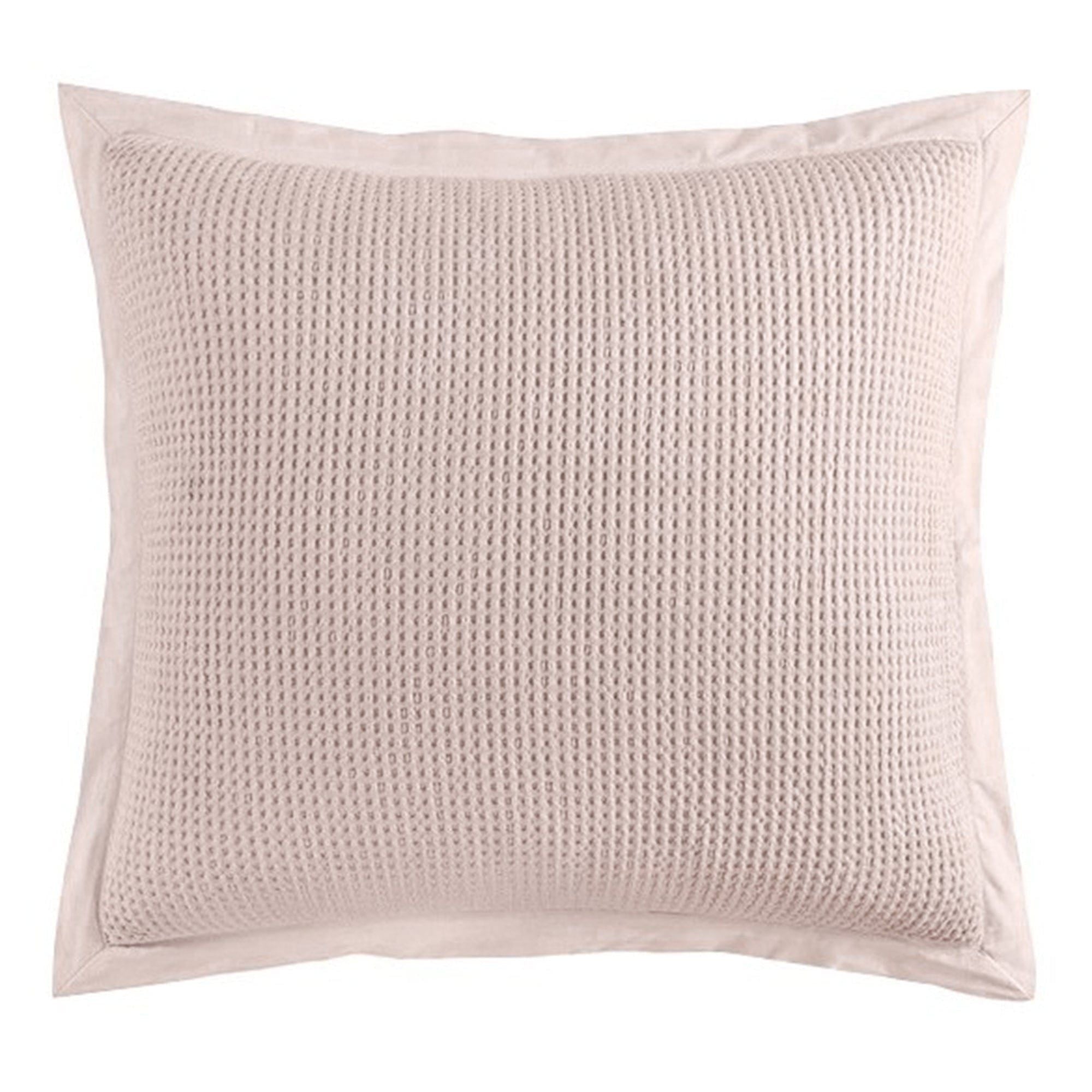 Stonewashed Cotton Waffle Weave - Euro Sham - Blush