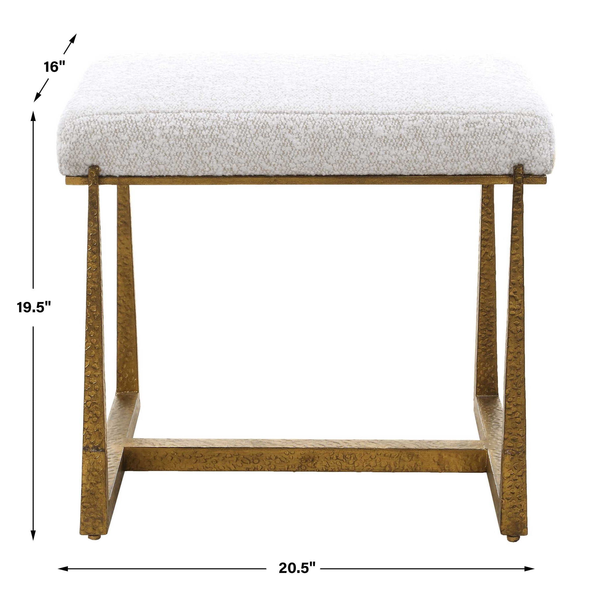 Midas - Small Bench - Gold / White