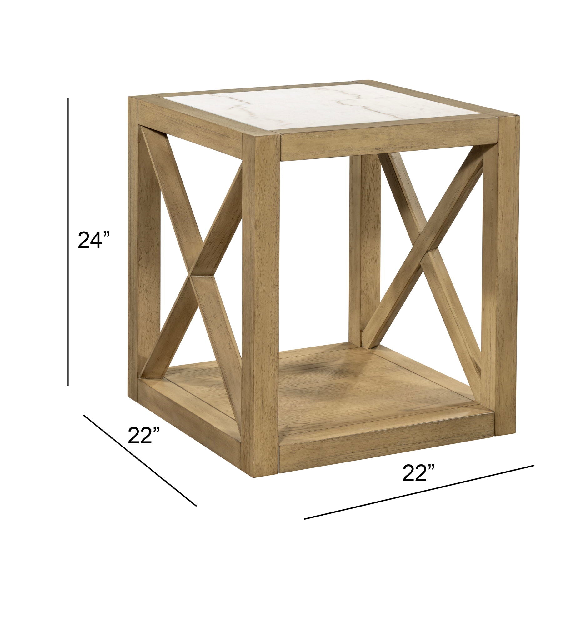 Holden - Square End Table - Rustic Blonde