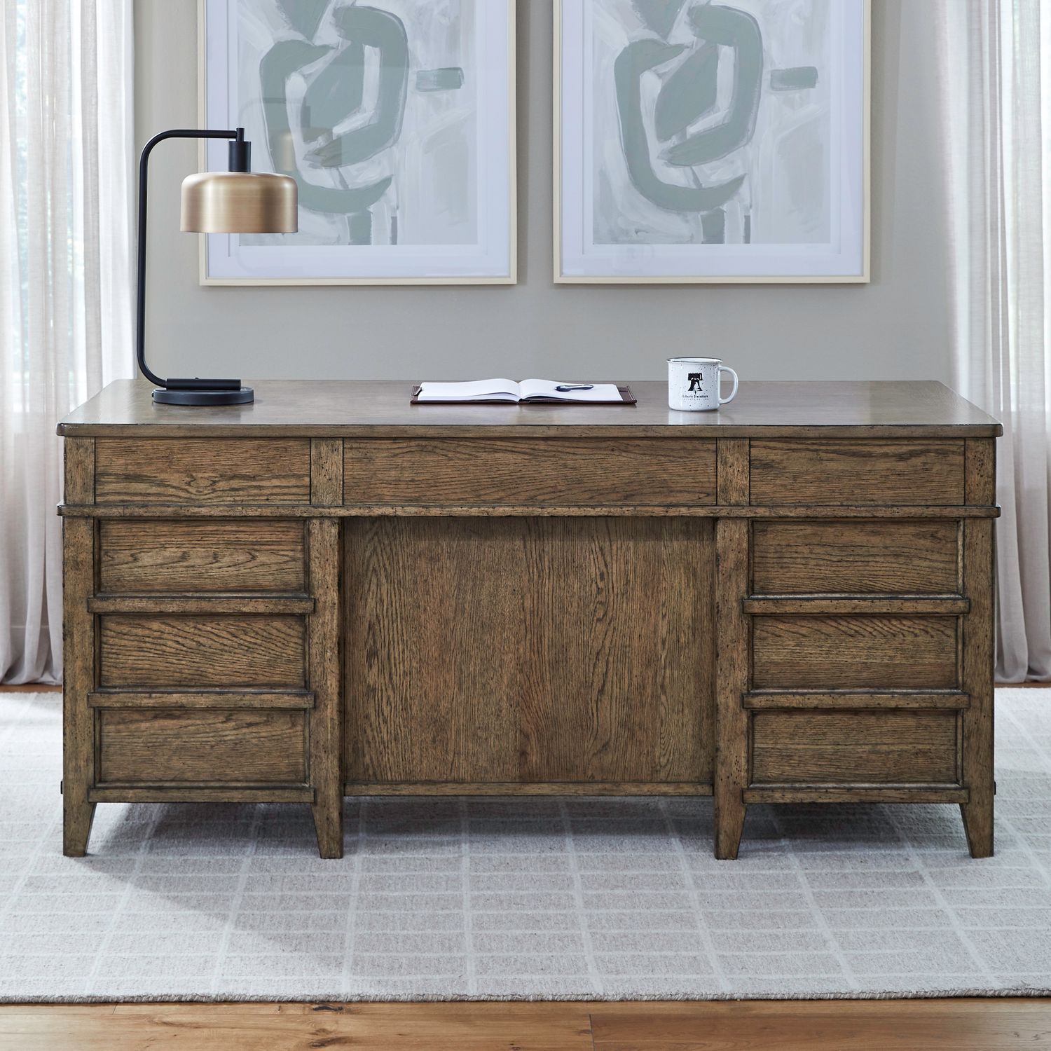 Carolina Park - Jr Executive Desk - Amber Brown