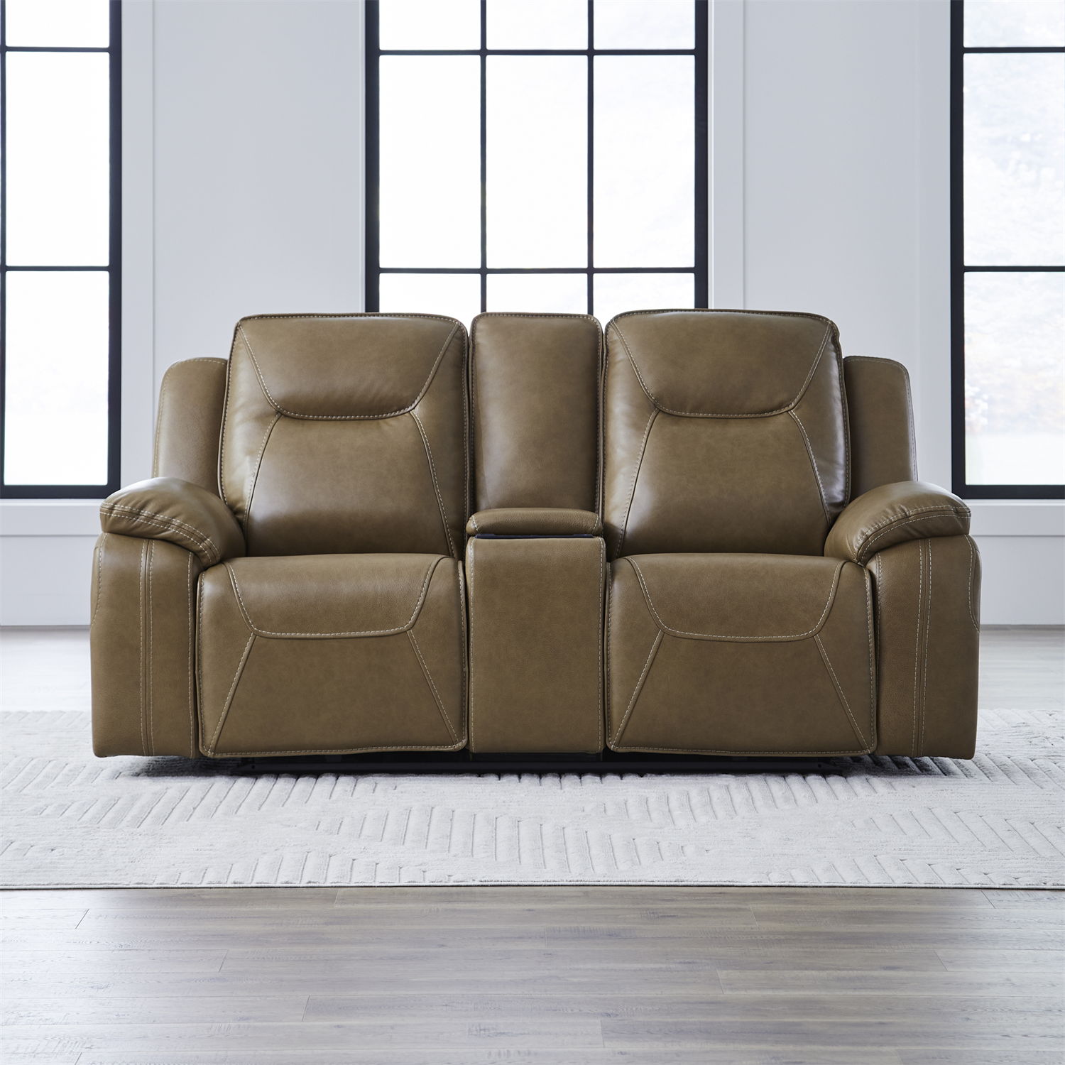 Callihan - Loveseat With Console P3 & ZW - York Butternut
