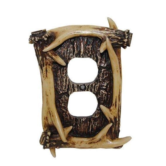 Antler Switch Plate - 5" x 3.5" Antler Outlet Cover Wall Plate 4 Per Carton - Brown